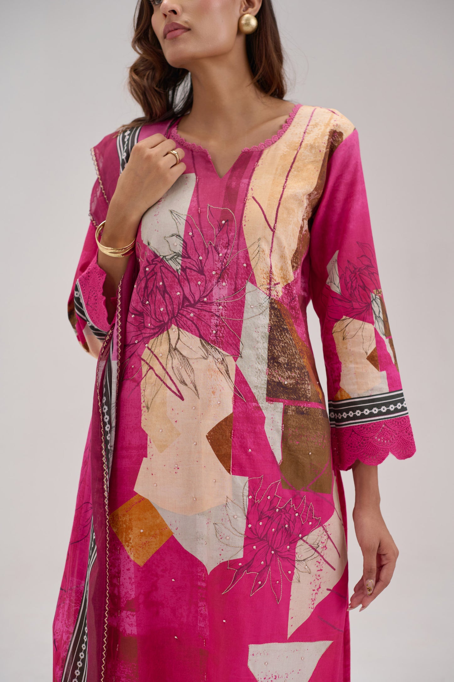 Kaya - Hot Pink Cotton Cambric Kurta Set
