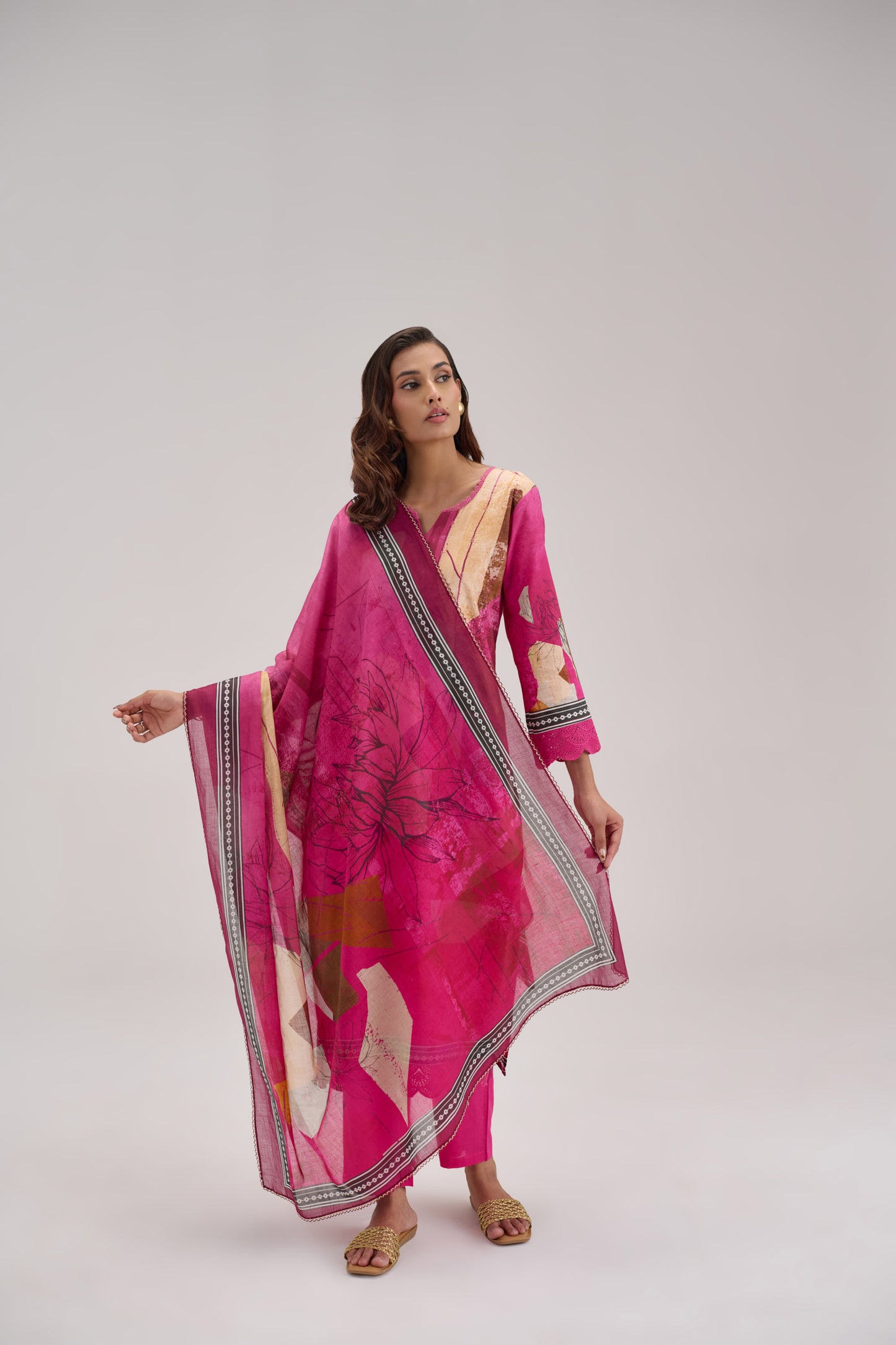 Kaya - Hot Pink Cotton Cambric Kurta Set