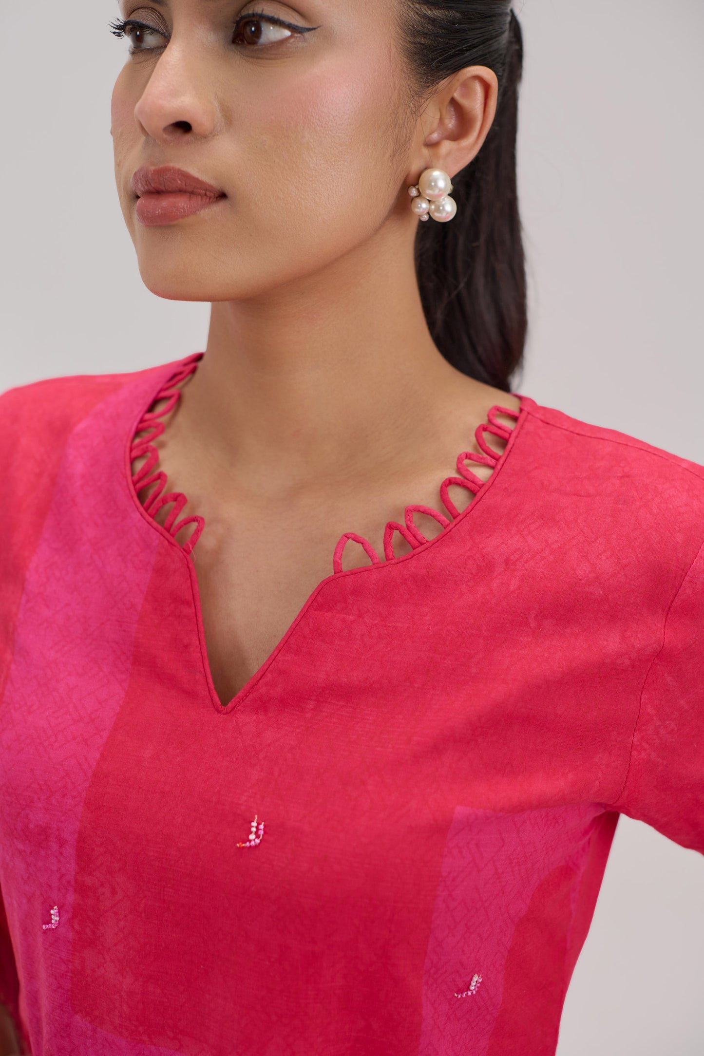 Kaya - Hot Pink Cotton Cambric Kurta Set