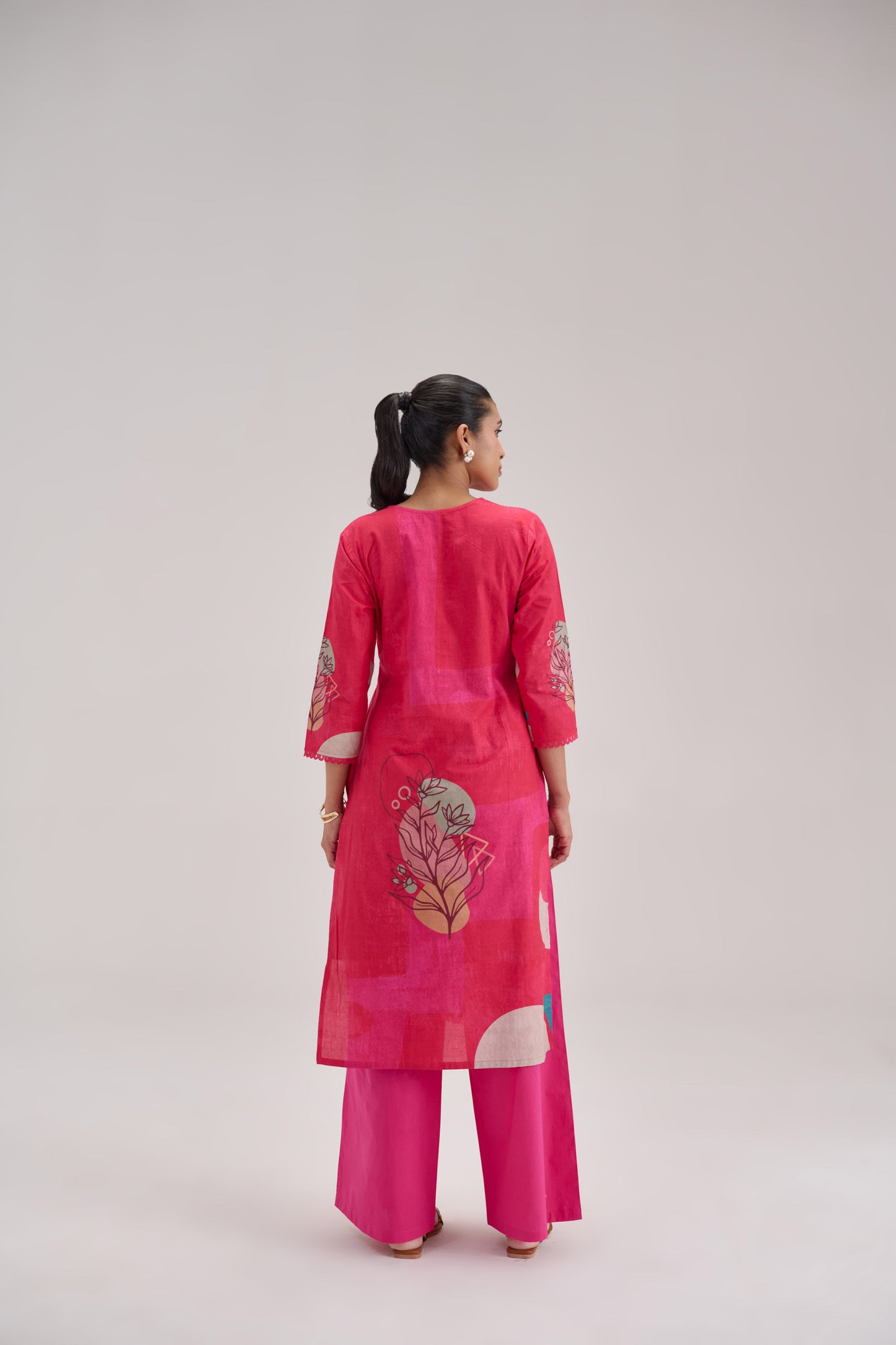 Kaya - Hot Pink Cotton Cambric Kurta Set