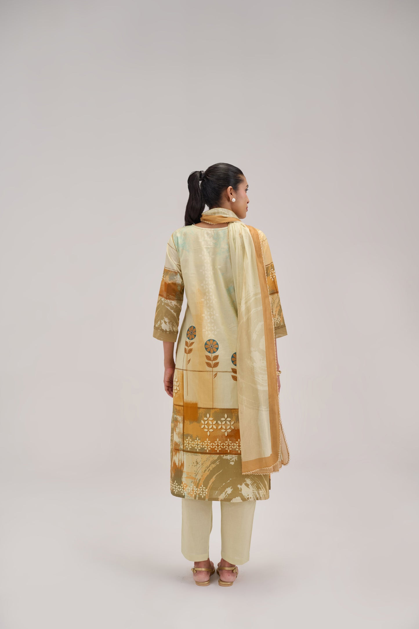 Kaya - Light Yellow Cotton Cambric Kurta Set