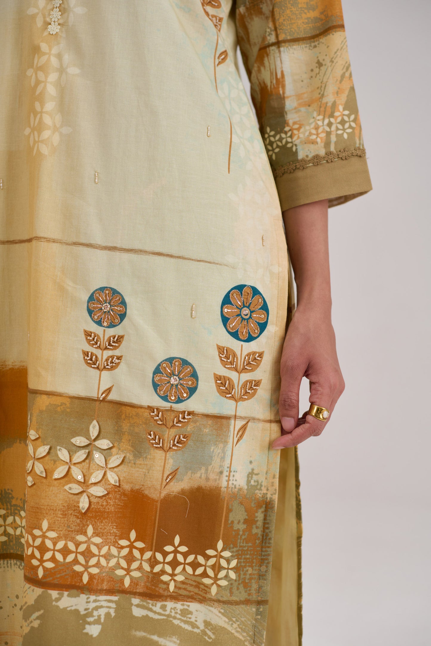 Kaya - Light Yellow Cotton Cambric Kurta Set