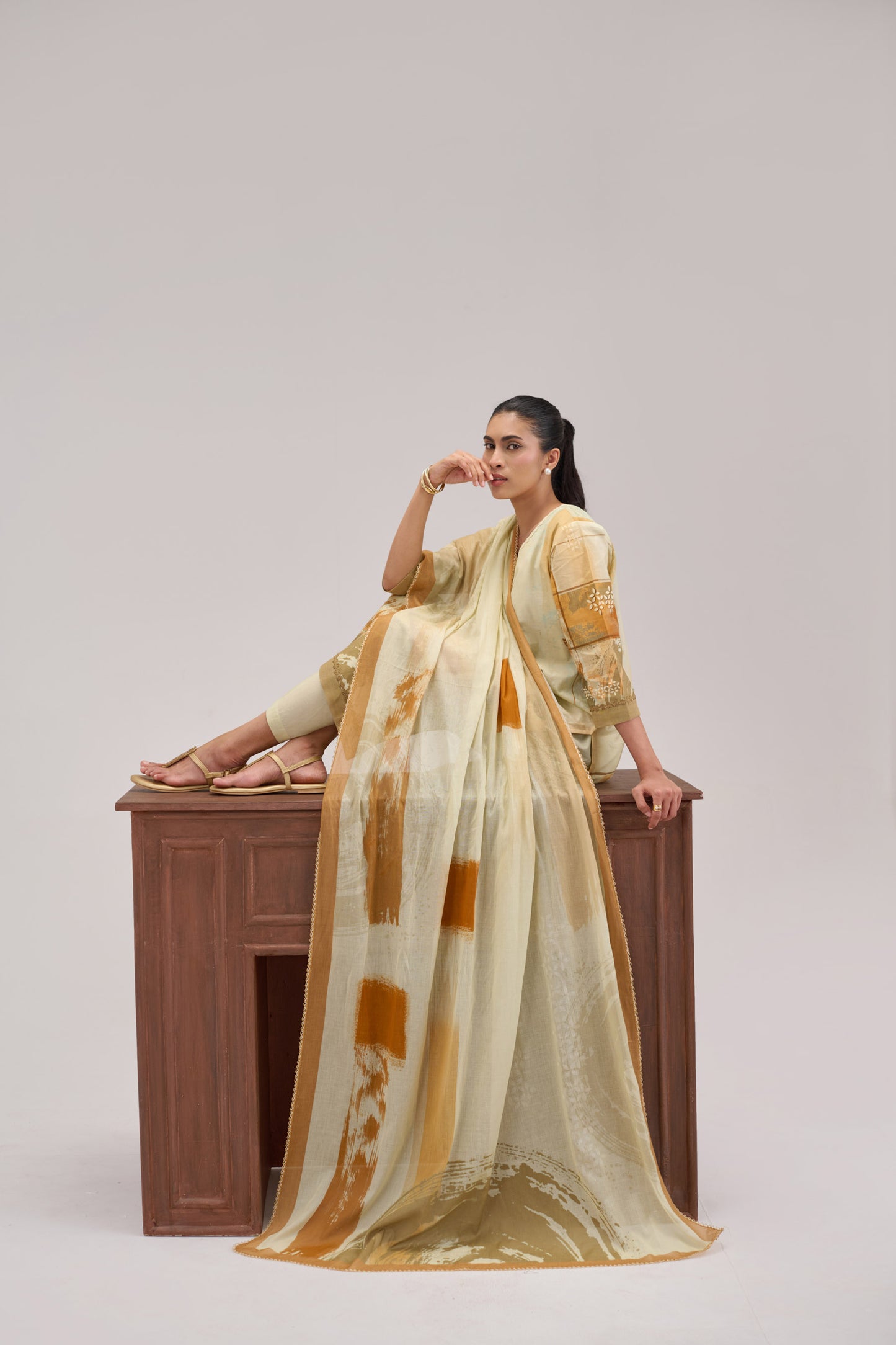 Kaya - Light Yellow Cotton Cambric Kurta Set