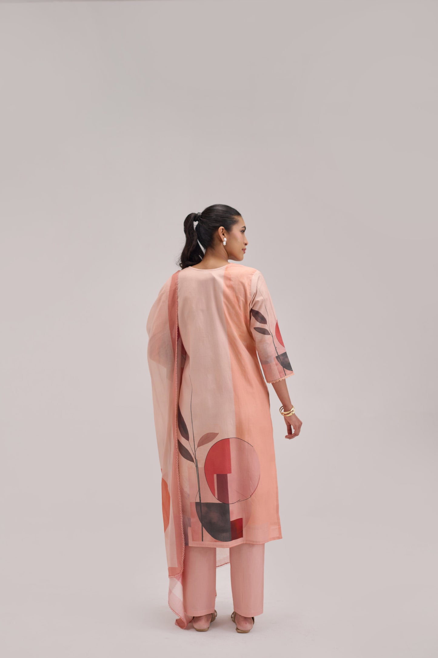Kaya - Peach Cotton Cambric Kurta Set