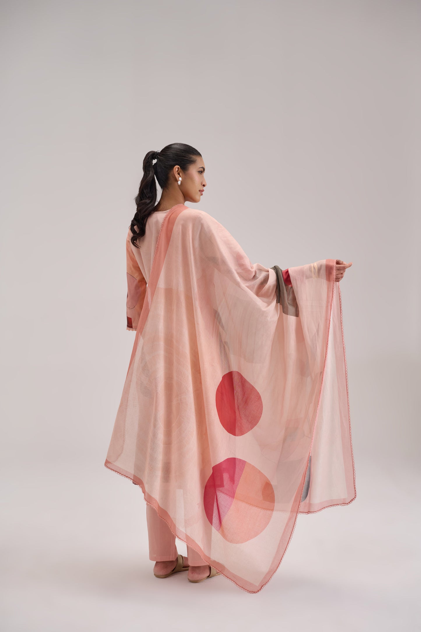 Kaya - Peach Cotton Cambric Kurta Set