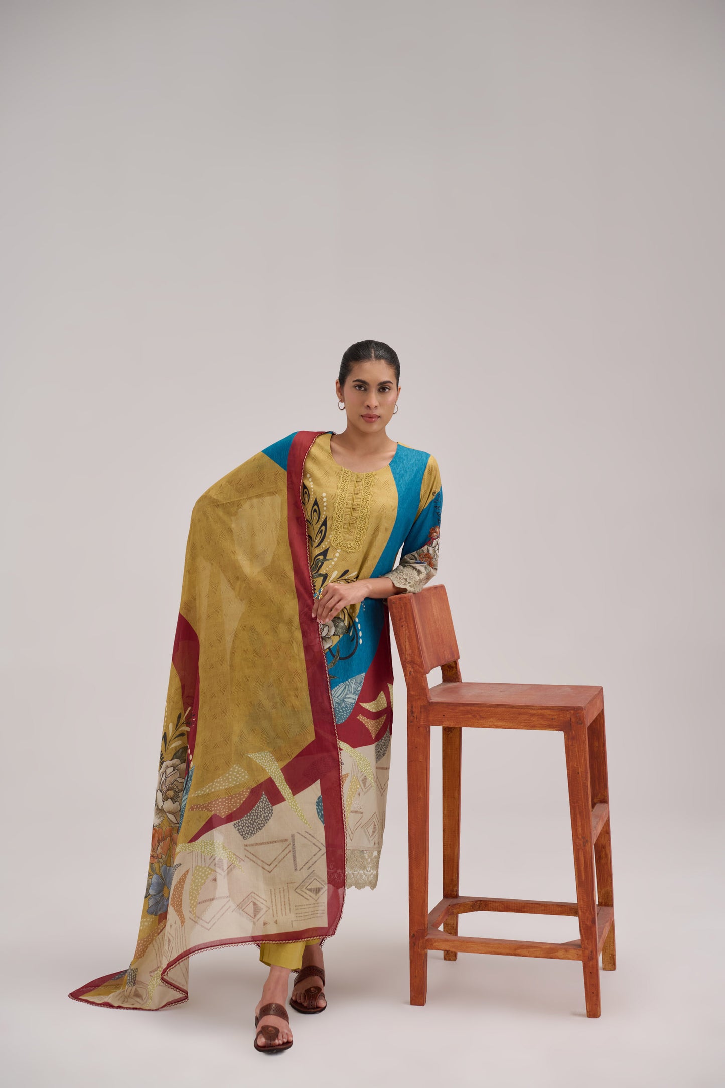 Kaya - Multi Color Cotton Cambric Kurta Set