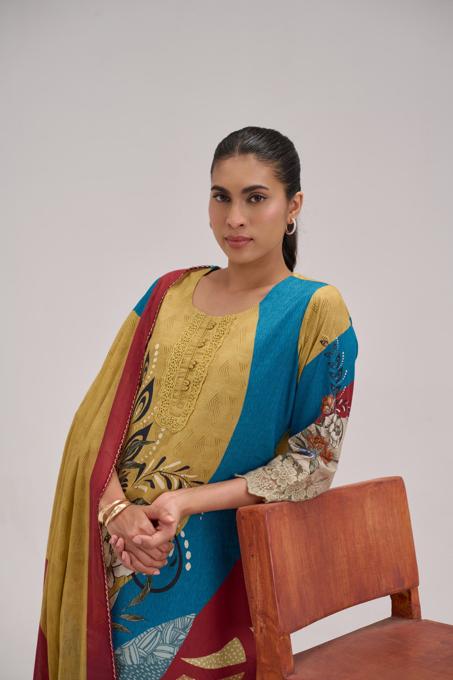 Kaya - Multi Color Cotton Cambric Kurta Set