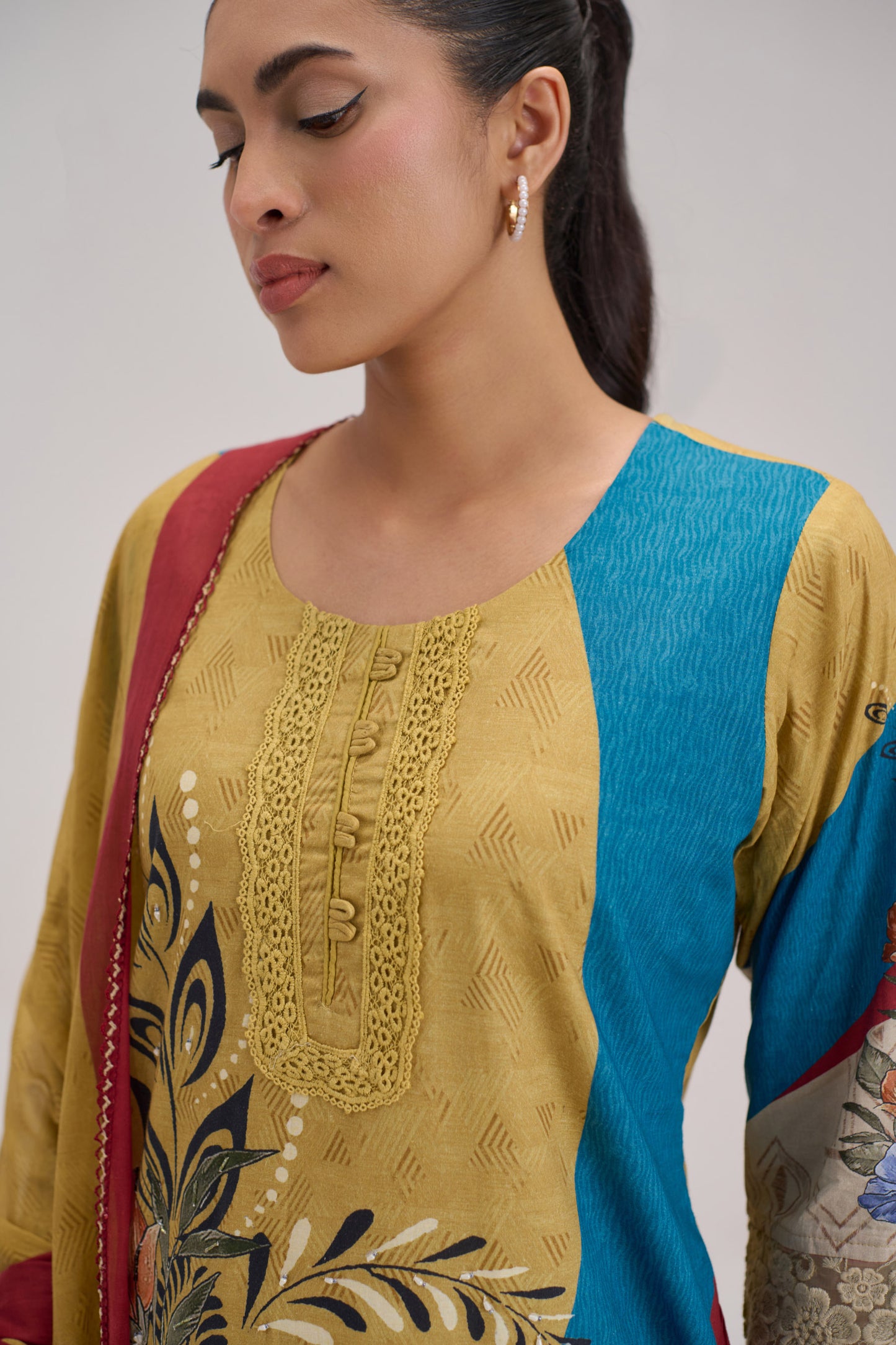 Kaya - Multi Color Cotton Cambric Kurta Set