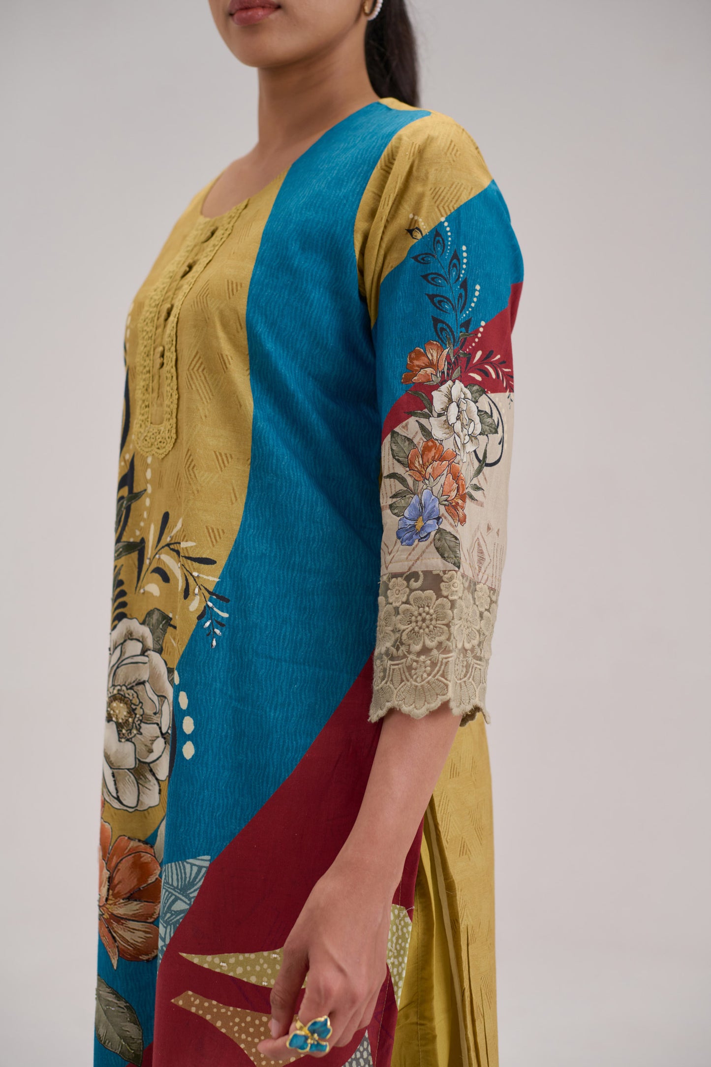 Kaya - Multi Color Cotton Cambric Kurta Set