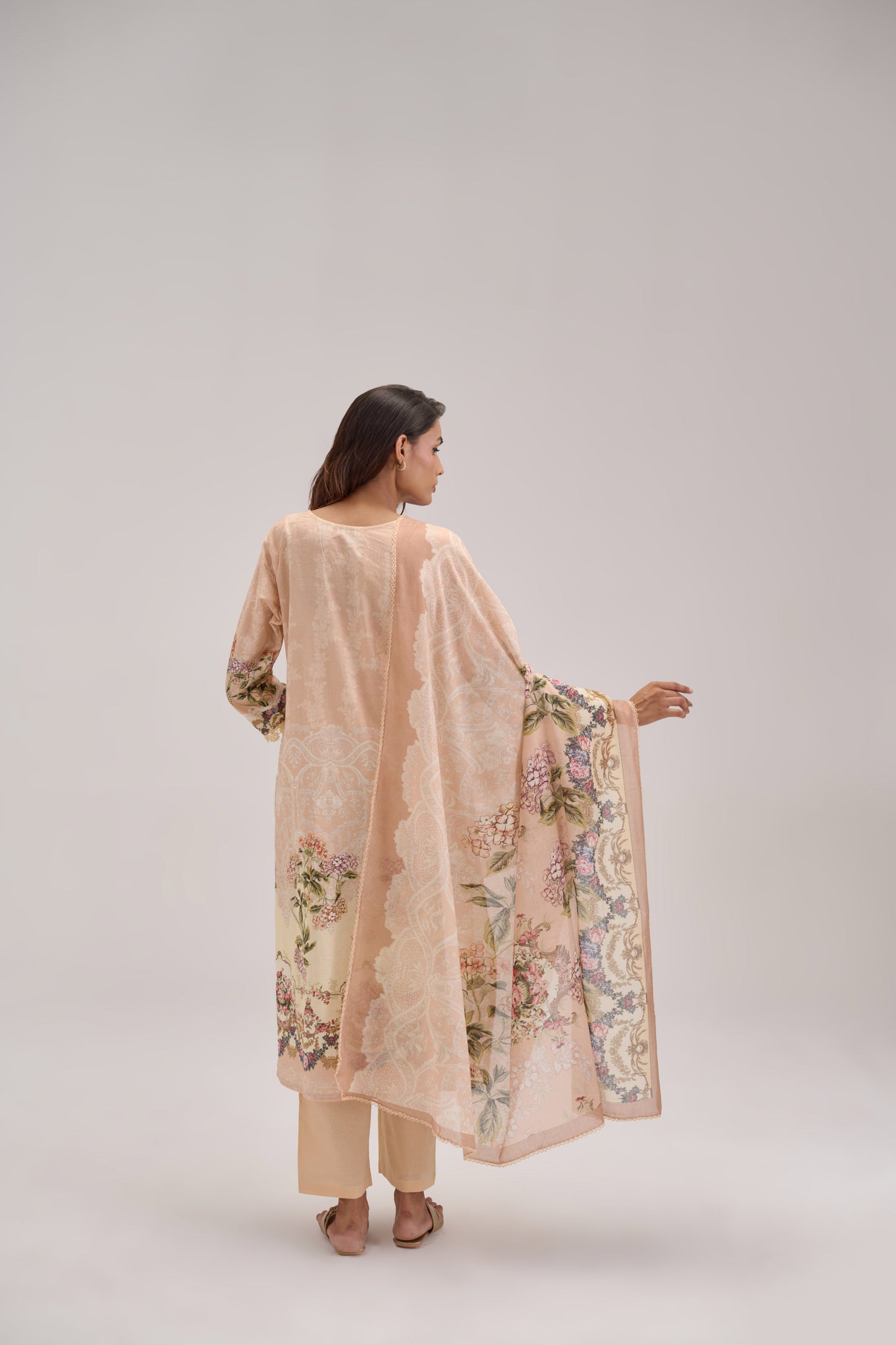 Mira - Soft Peach Cotton Cambric Kurta Set