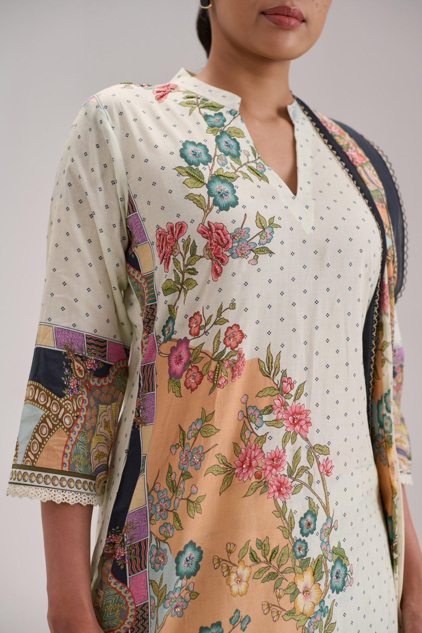 Mira - Cream Cotton Cambric Coord Suit