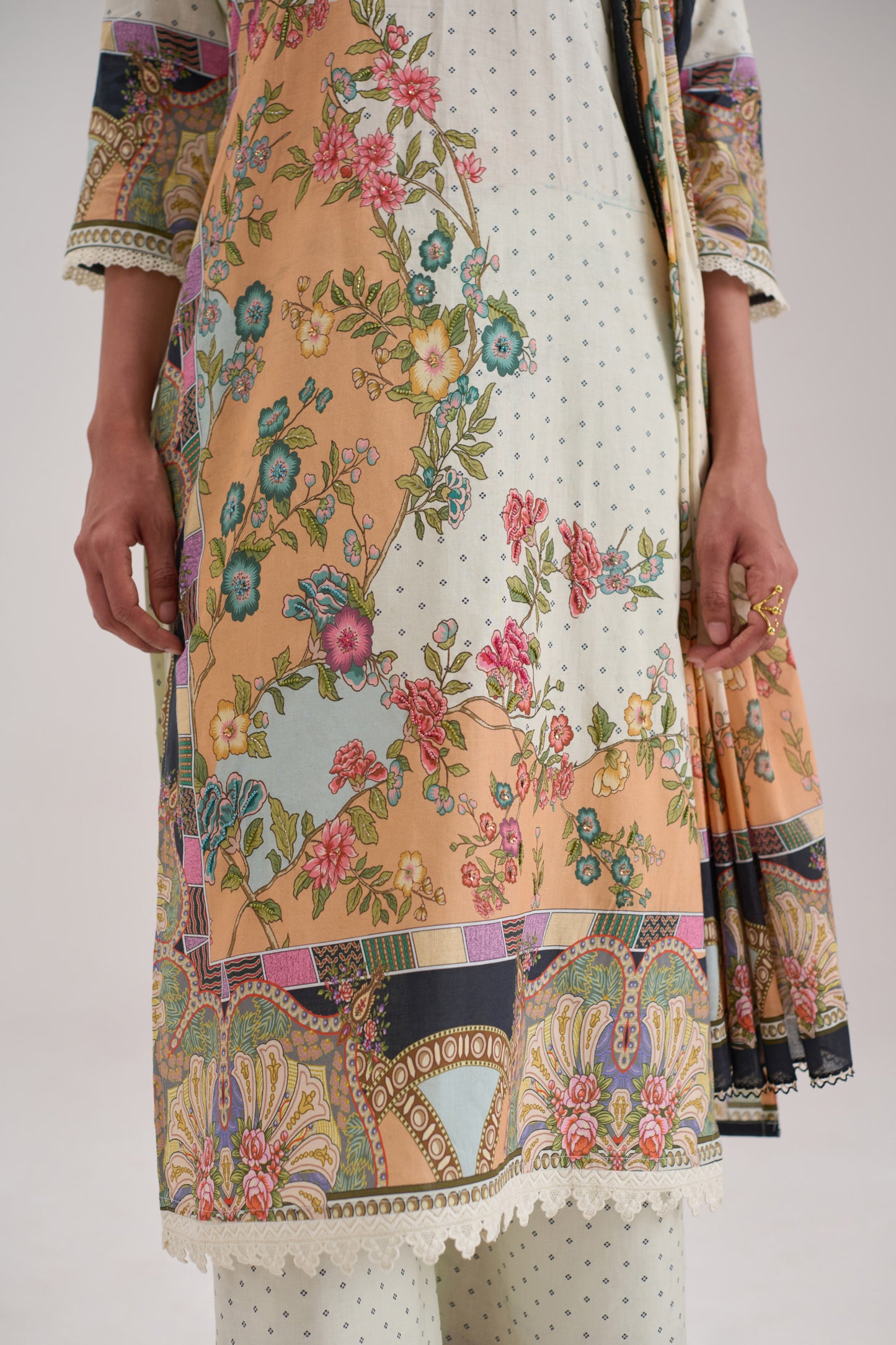 Mira - Cream Cotton Cambric Coord Suit