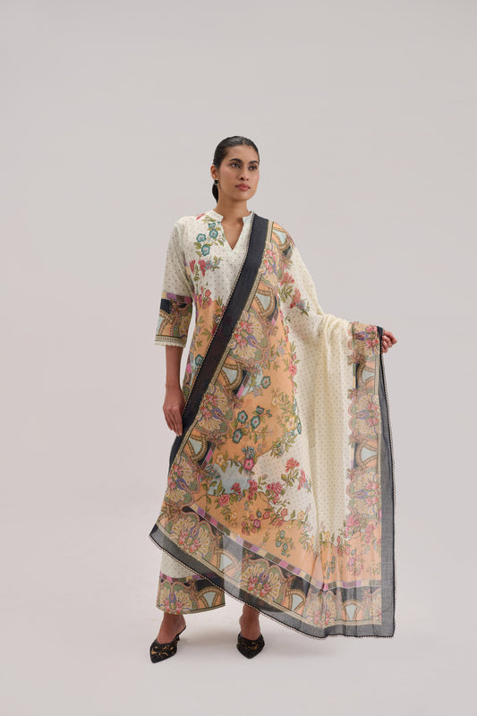 Mira - Cream Cotton Cambric Coord Suit