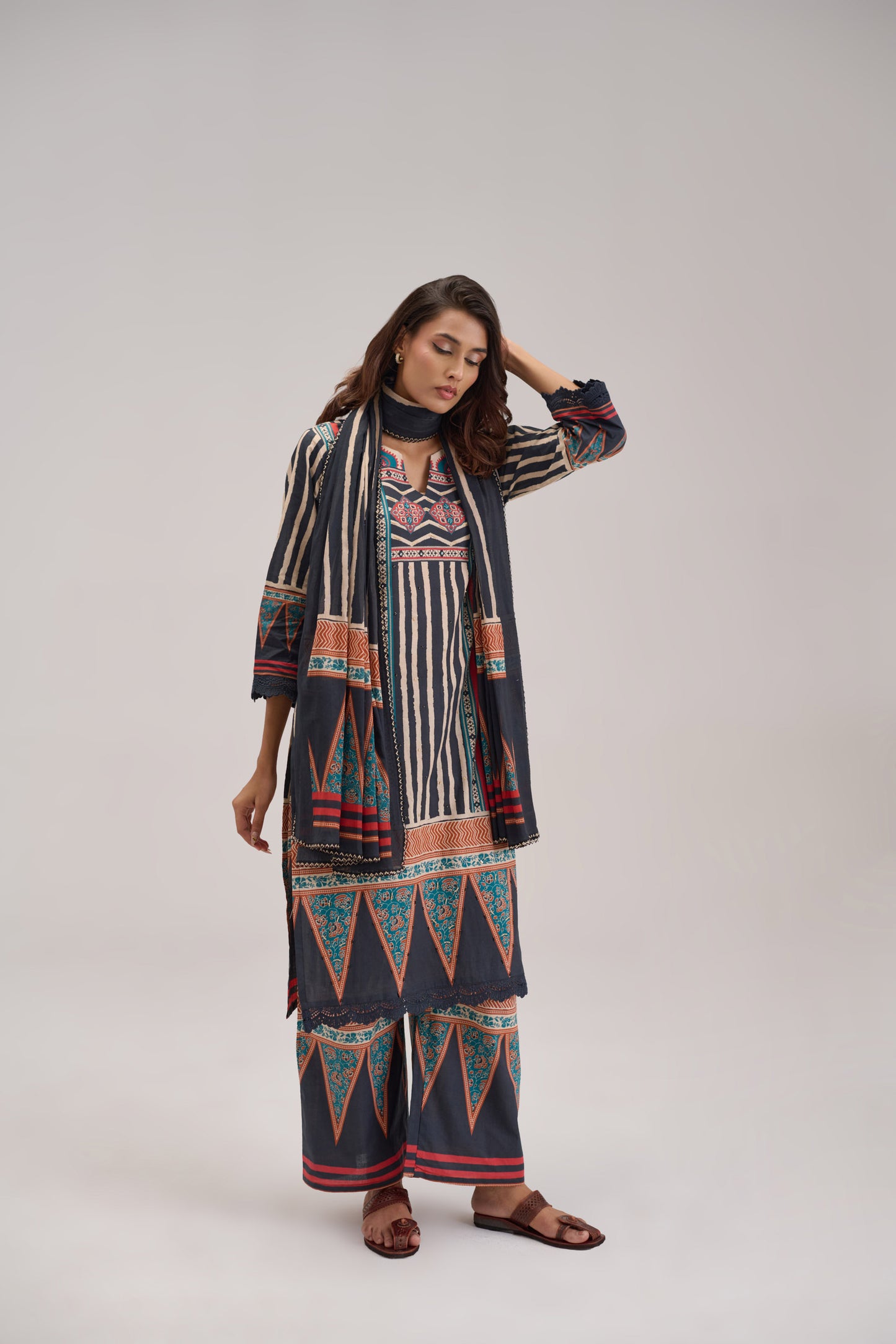 Mira - Black Cotton Cambric Coord Suit