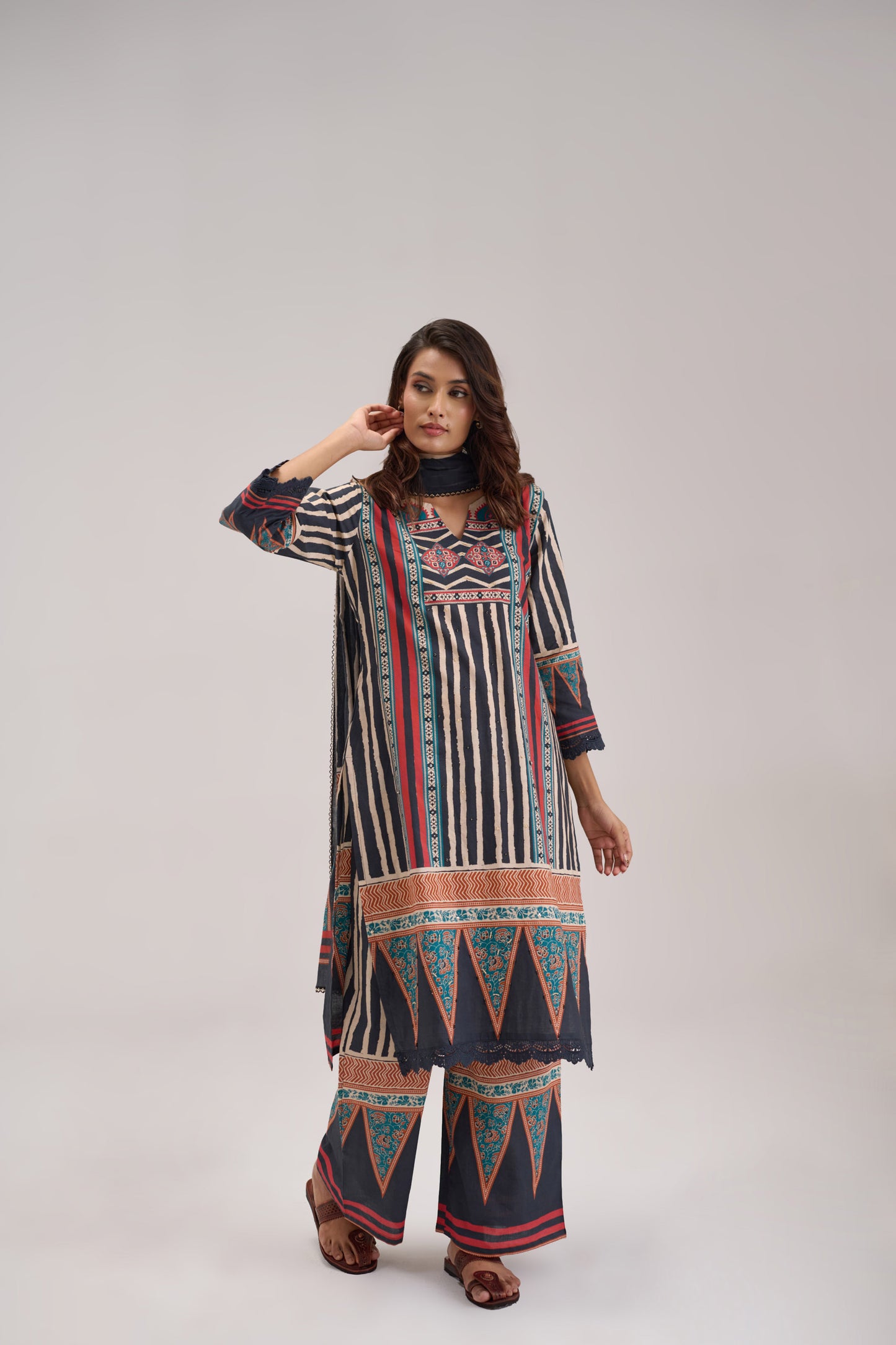 Mira - Black Cotton Cambric Coord Suit