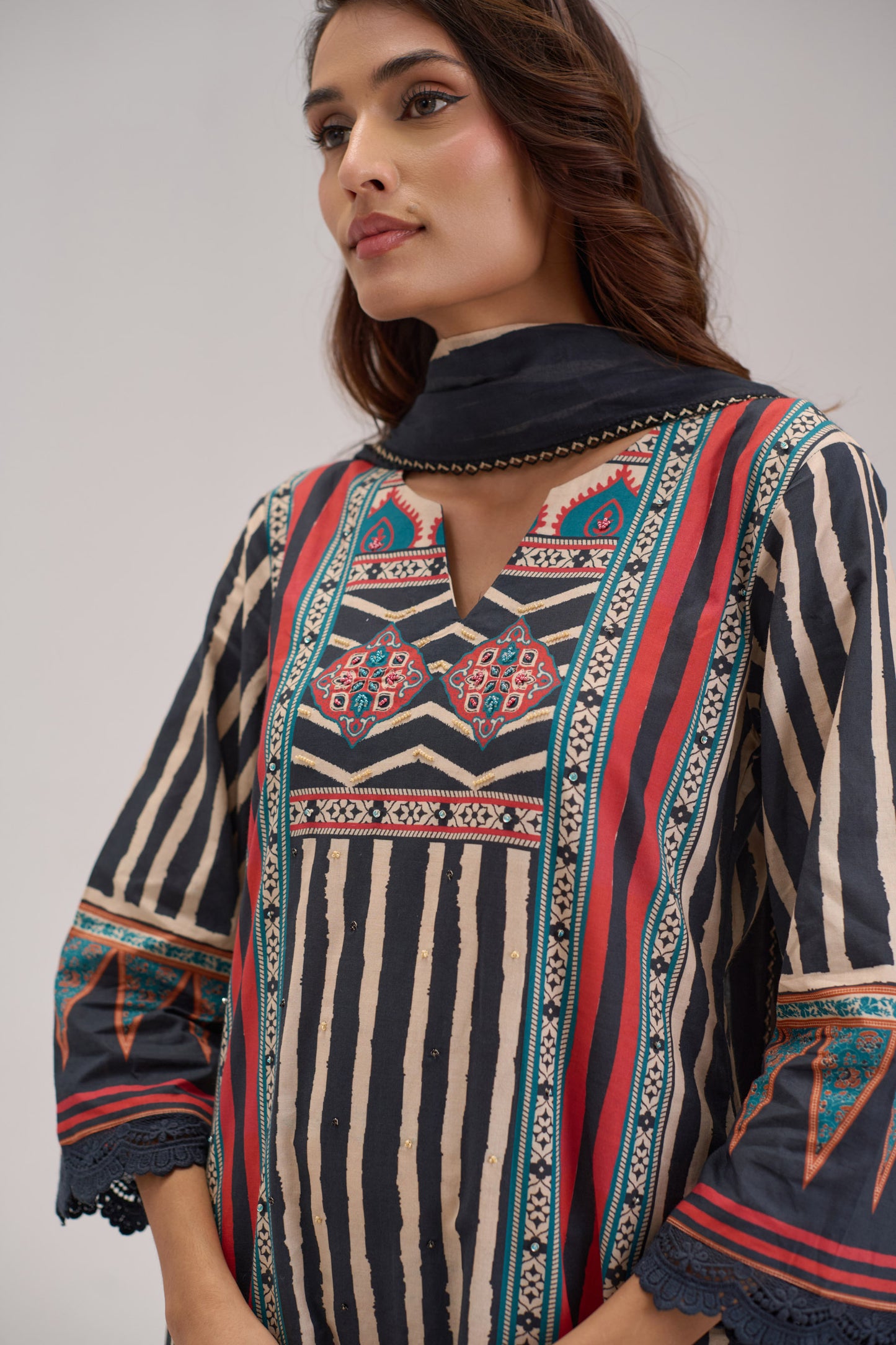 Mira - Black Cotton Cambric Coord Suit