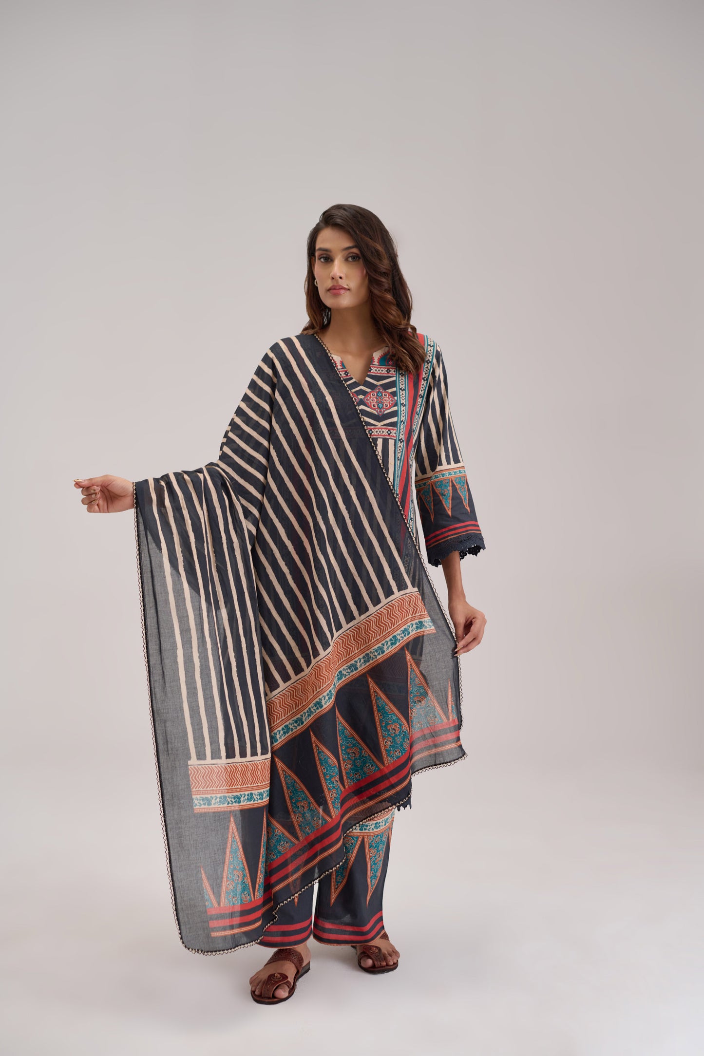 Mira - Black Cotton Cambric Coord Suit