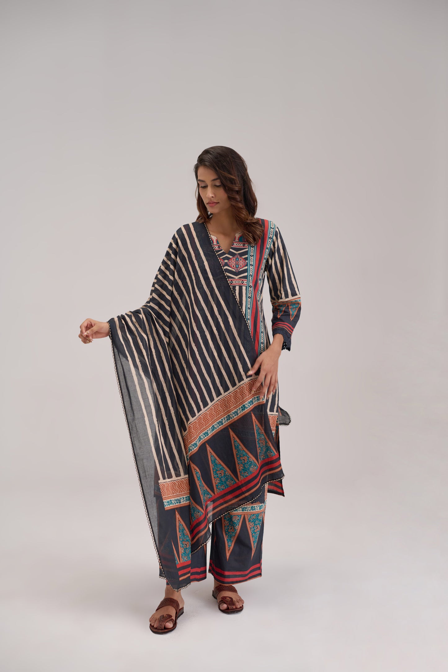 Mira - Black Cotton Cambric Coord Suit
