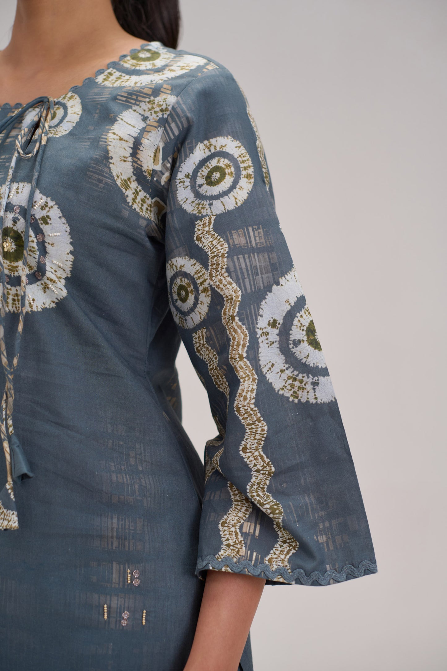 Mira - Grey Cotton Cambric Coord Suit