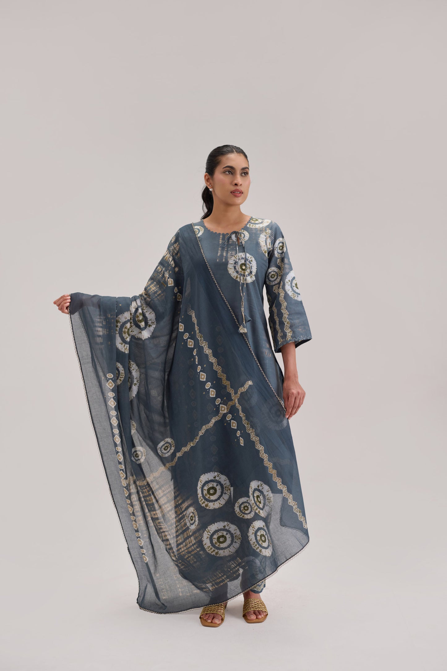Mira - Grey Cotton Cambric Coord Suit