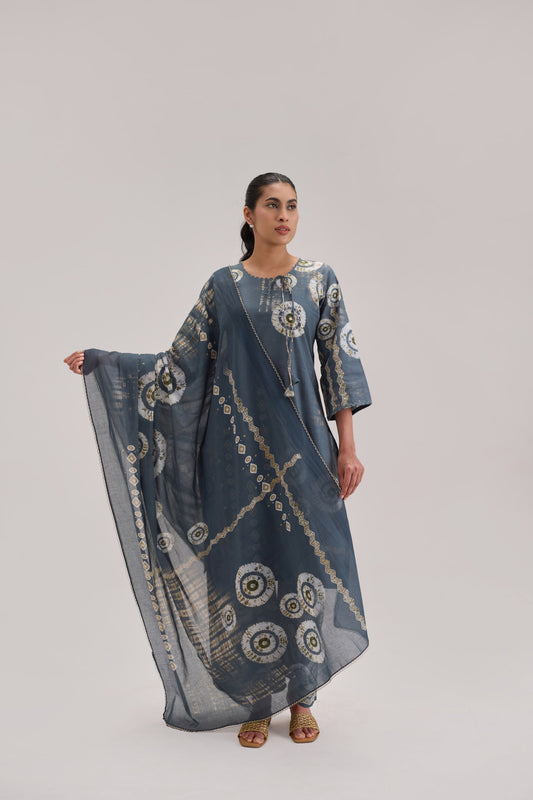 Mira - Grey Cotton Cambric Coord Suit