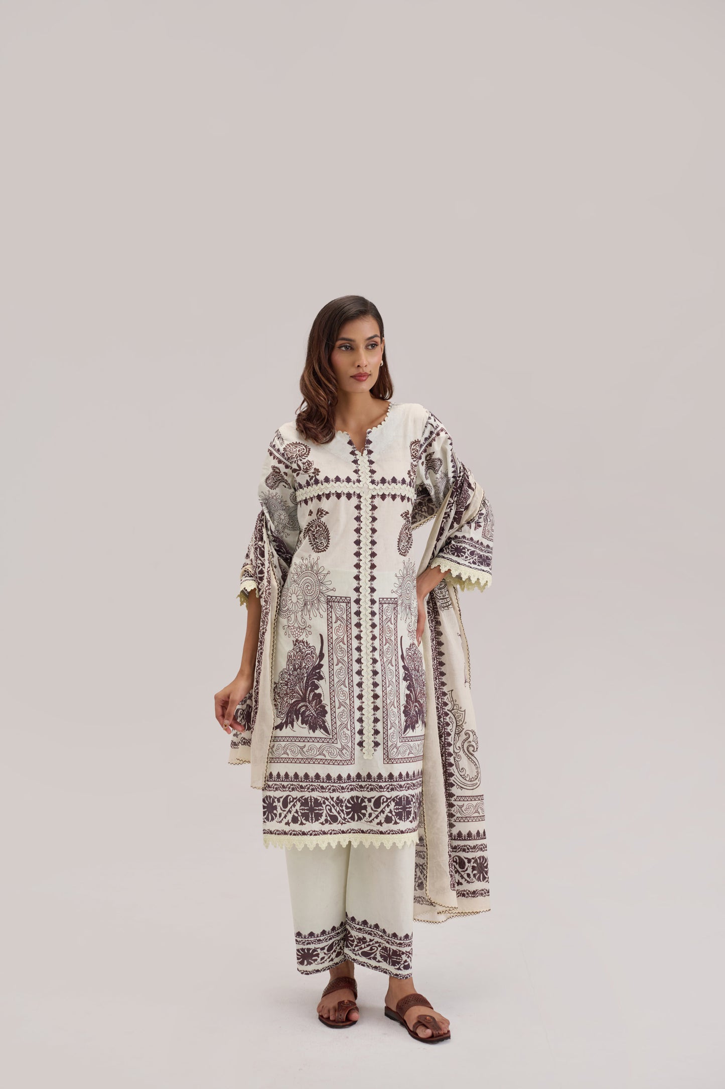 Mira - Ivory Cotton Cambric Coord Suit