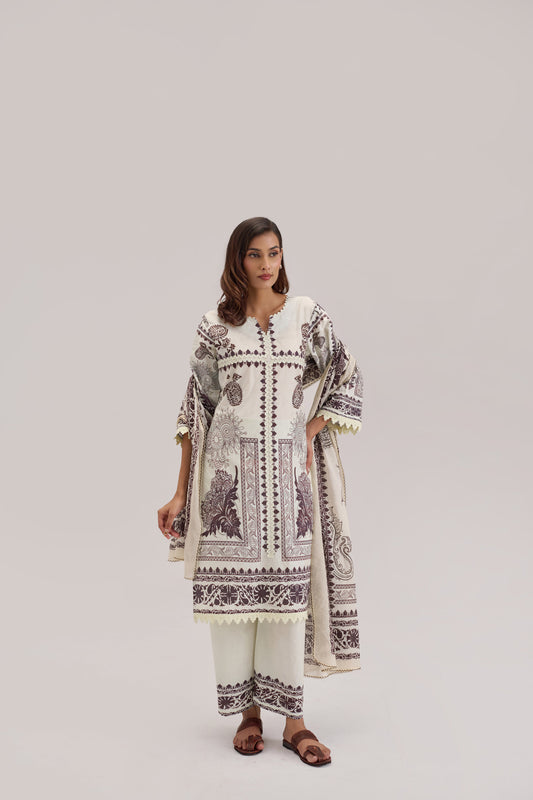 Mira - Ivory Cotton Cambric Coord Suit