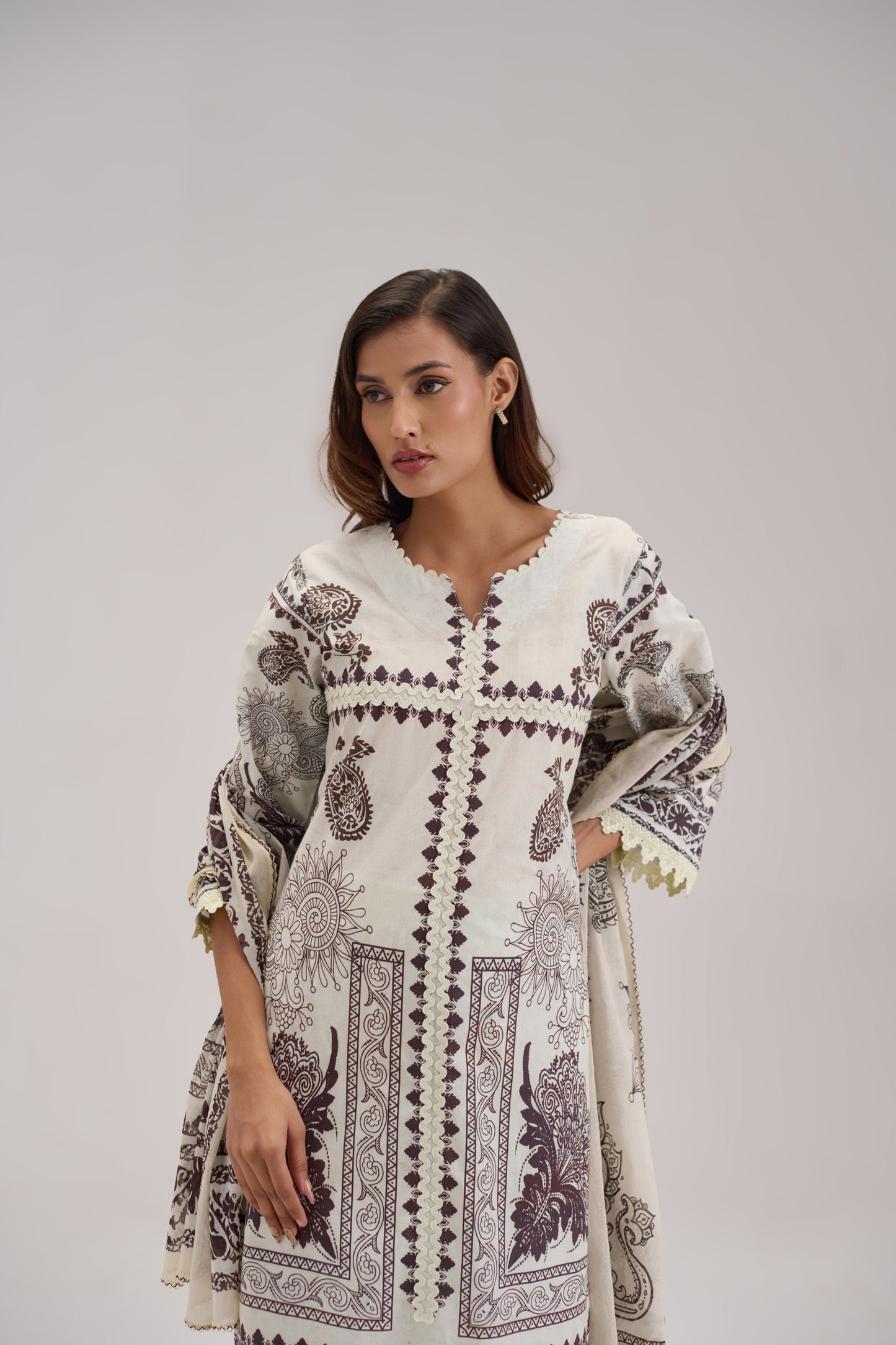 Mira - Ivory Cotton Cambric Coord Suit