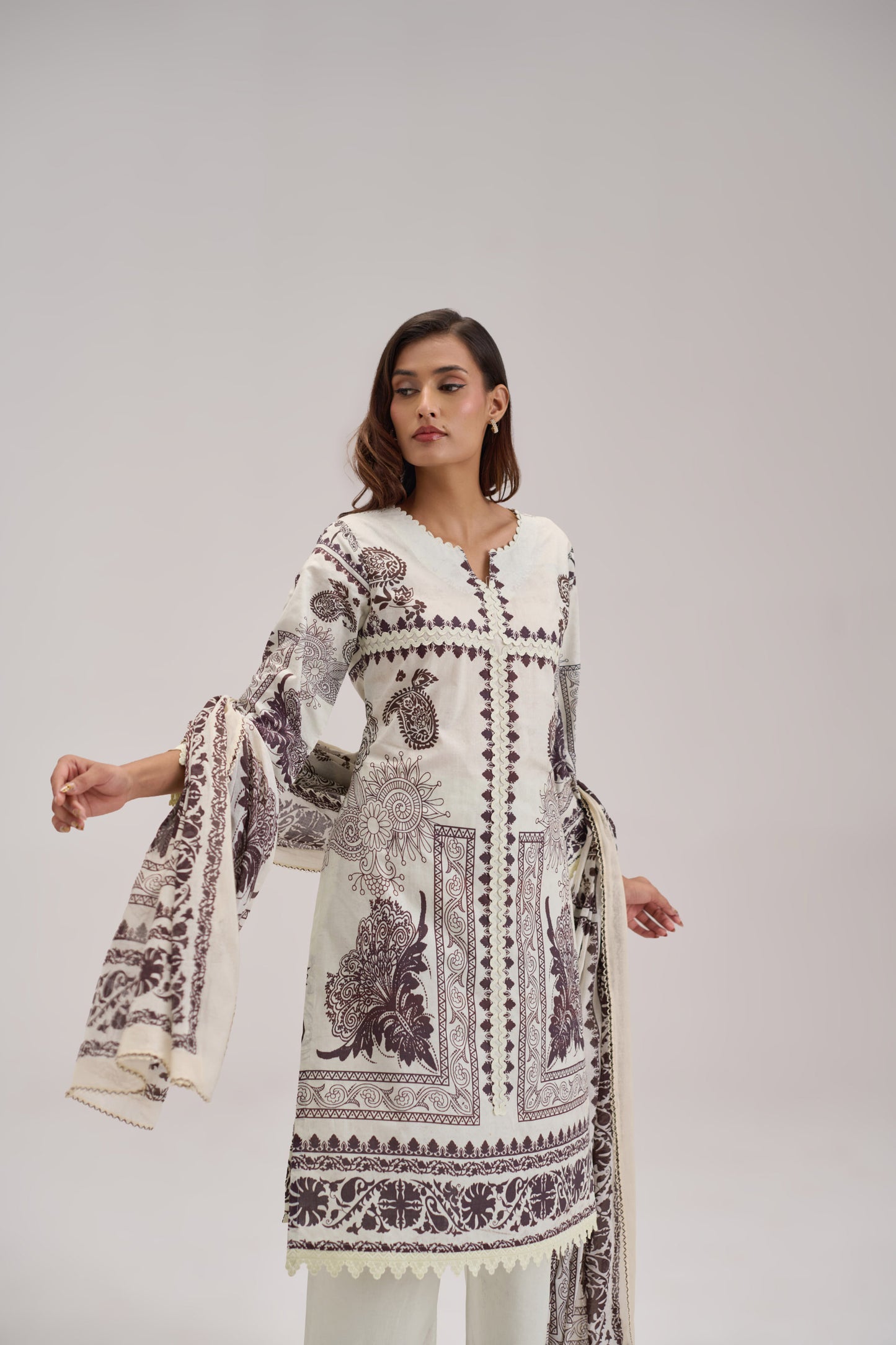 Mira - Ivory Cotton Cambric Coord Suit