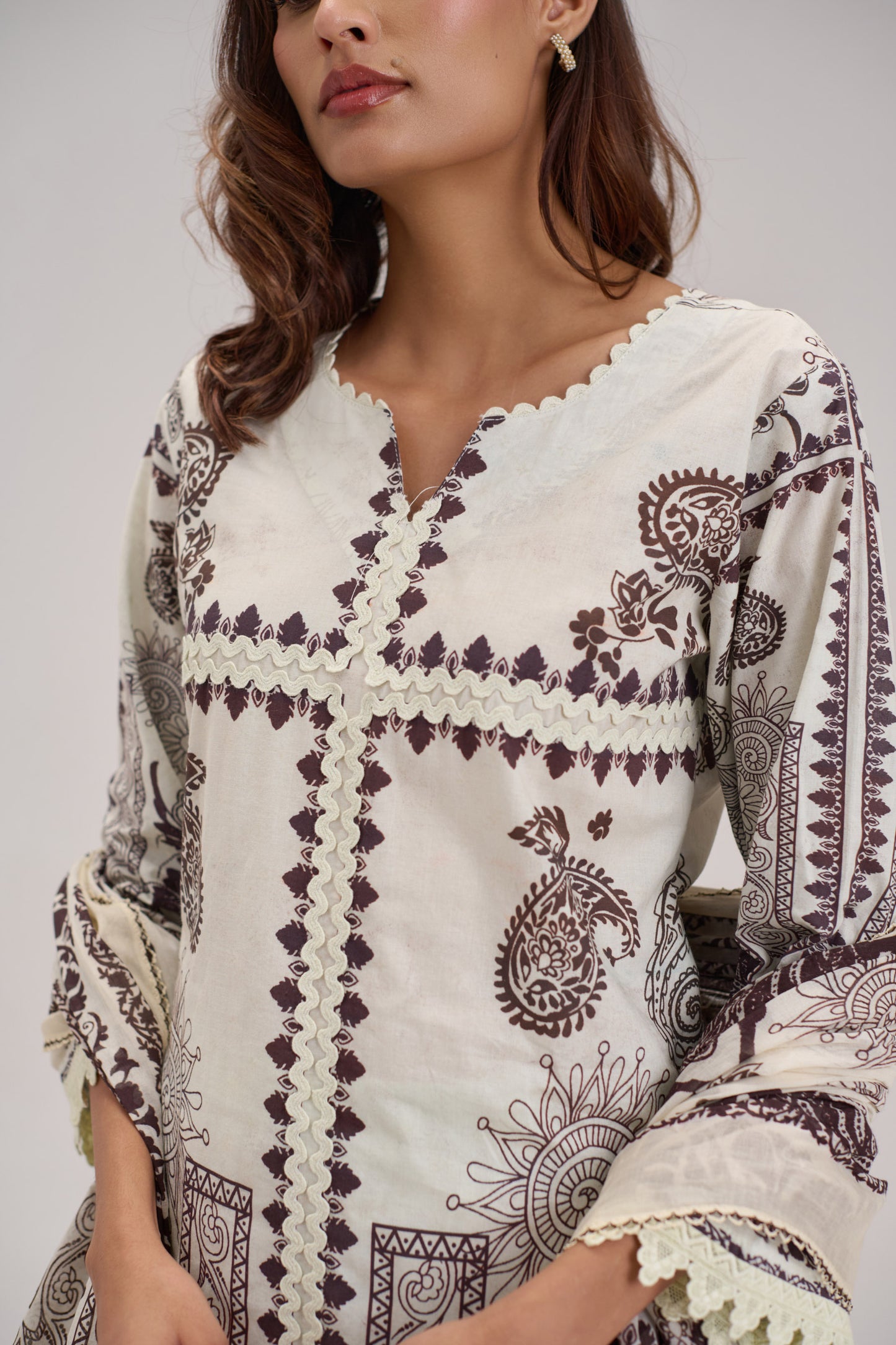 Mira - Ivory Cotton Cambric Coord Suit