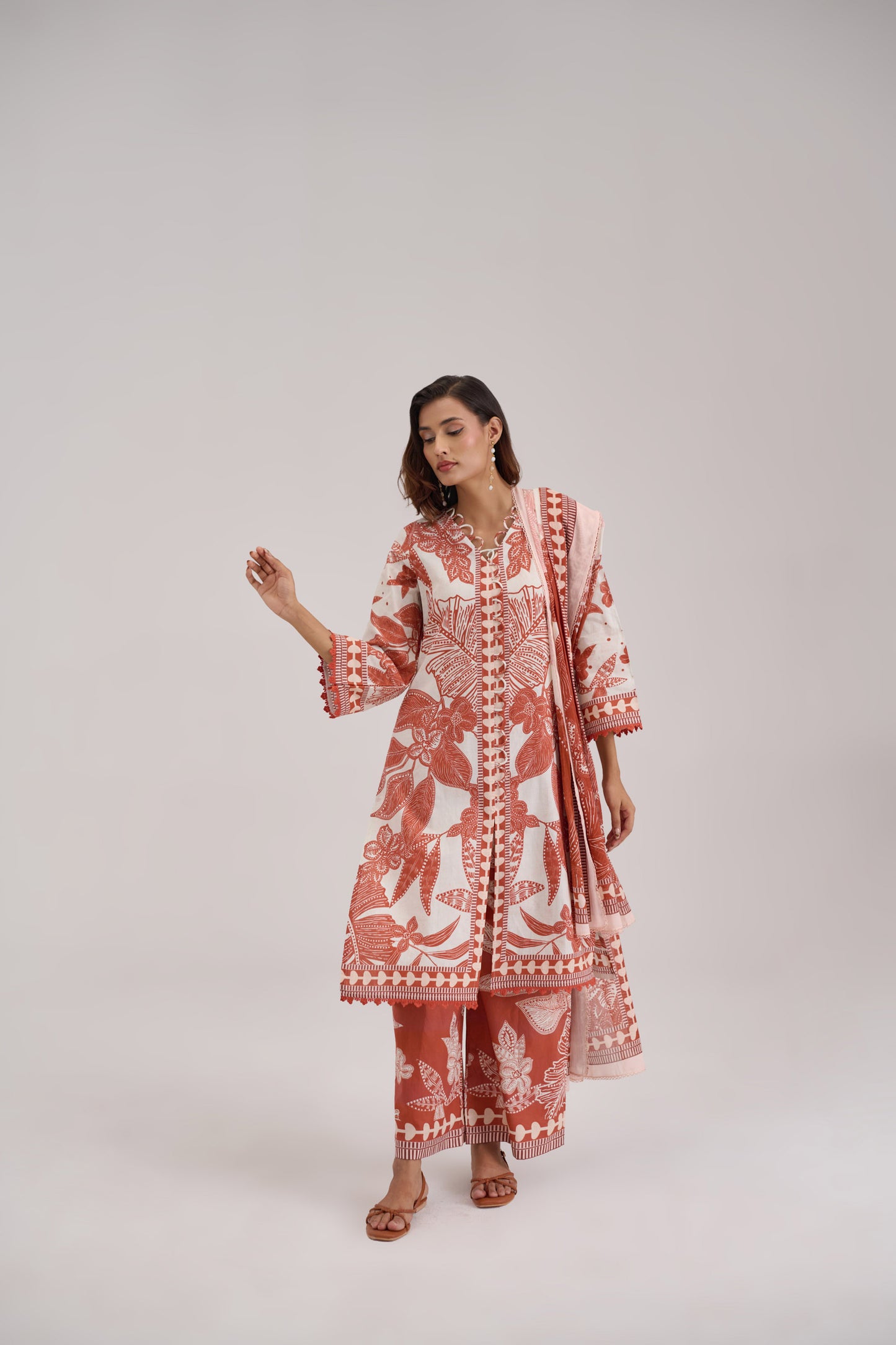Mira - Rust Cotton Cambric Coord Suit