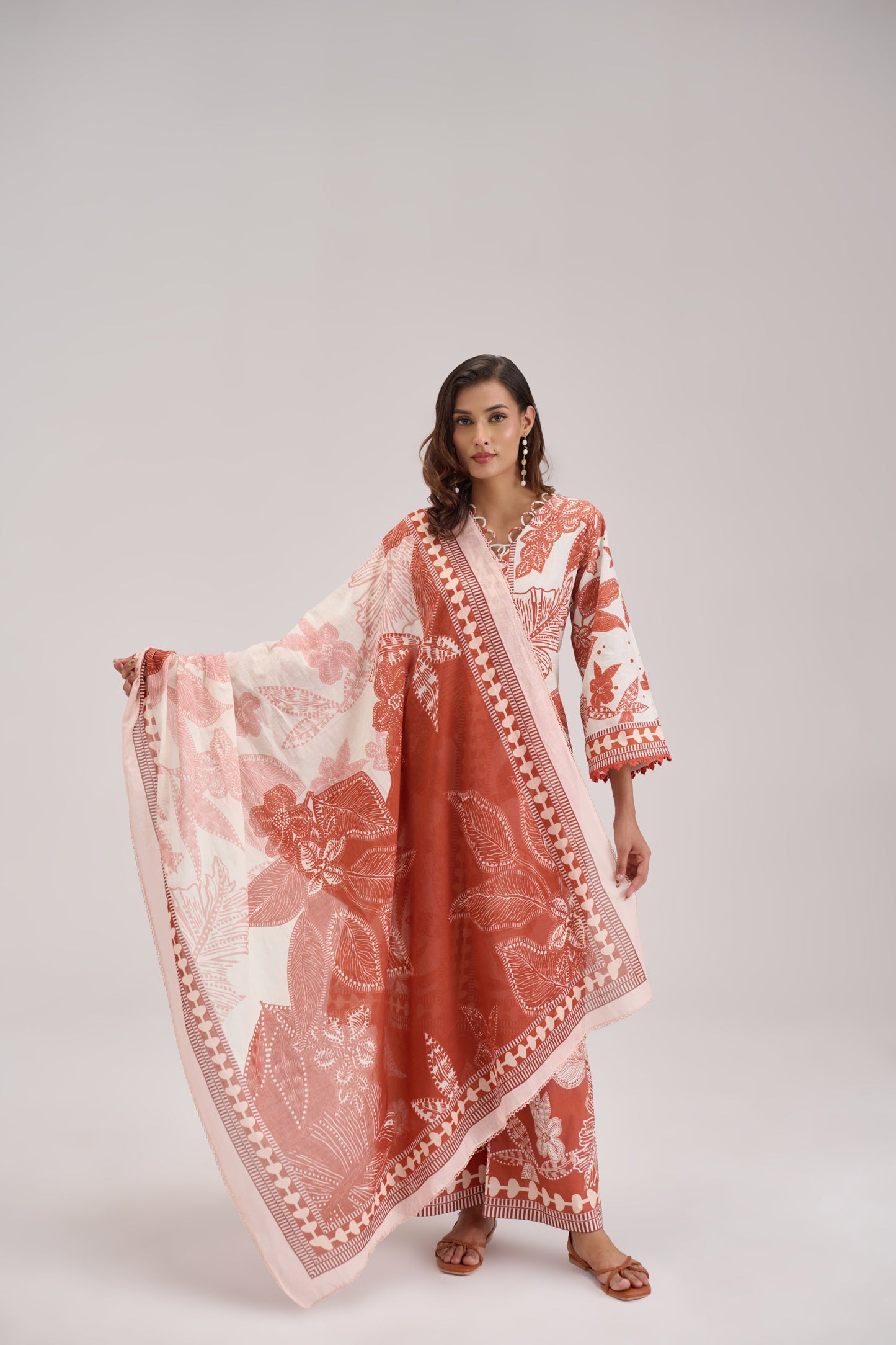 Mira - Rust Cotton Cambric Coord Suit