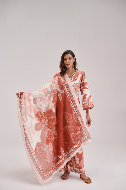 Mira - Rust Cotton Cambric Coord Suit