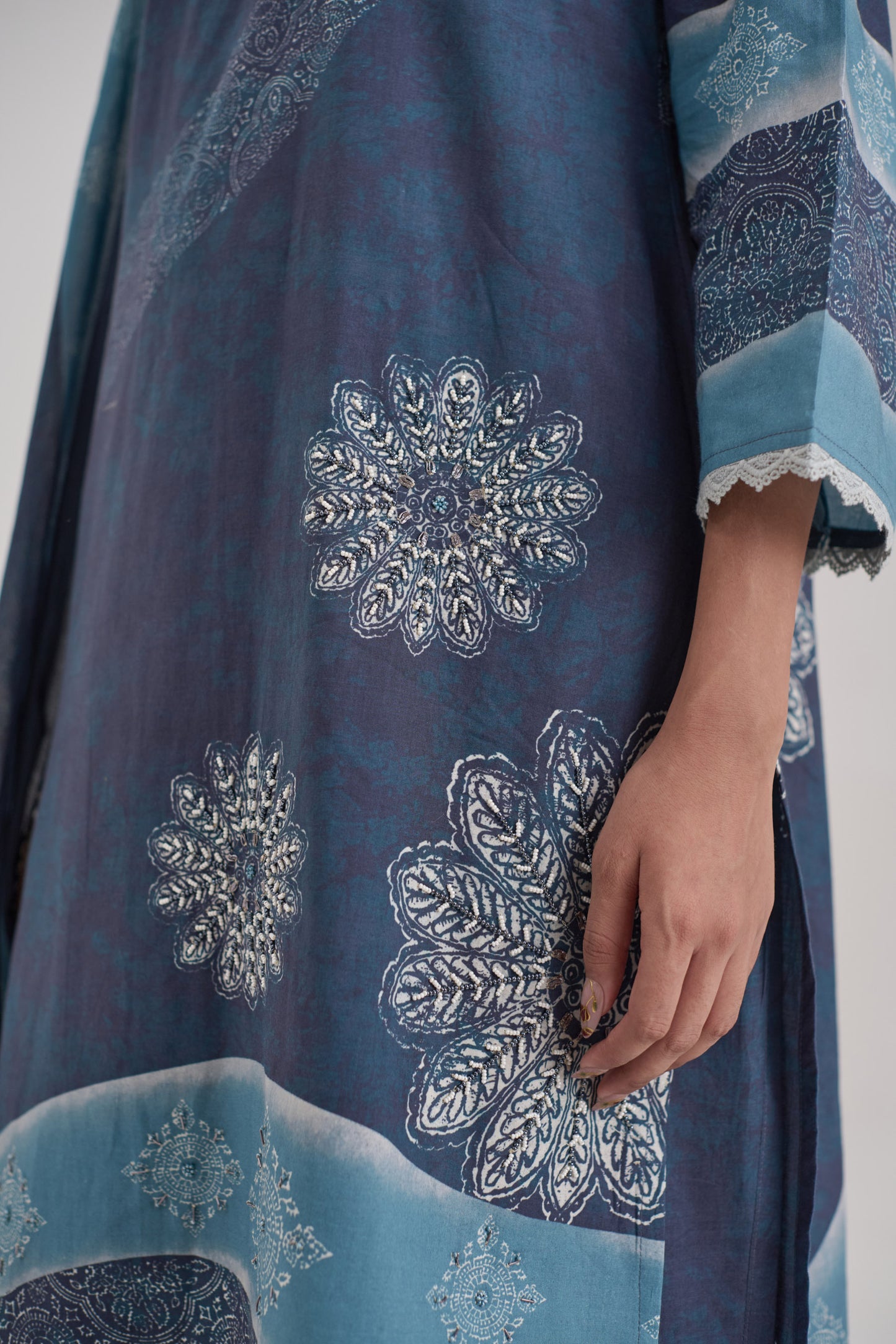 Gitanjali - Navy Blue Cotton Cambric Coord Suit