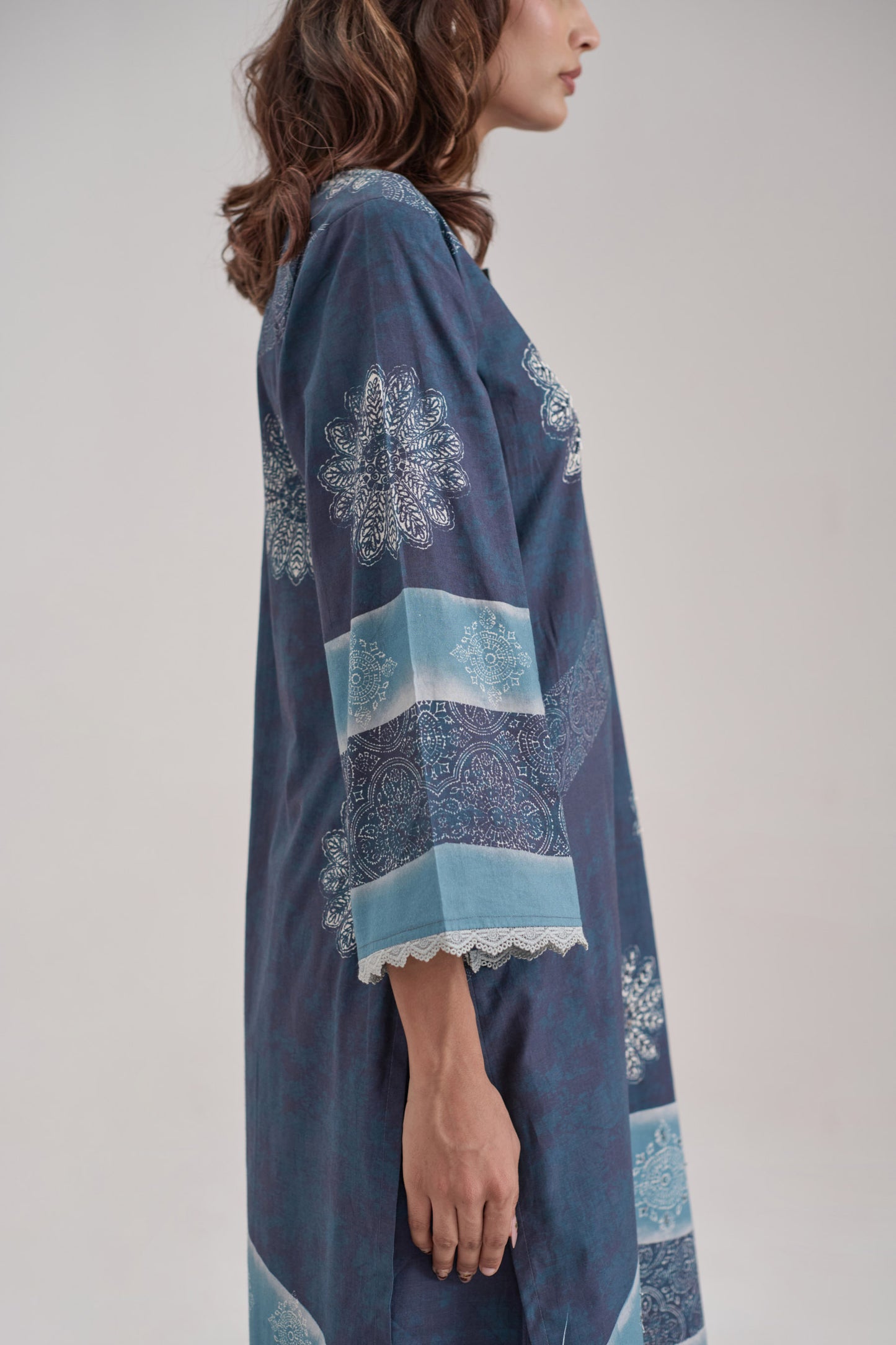 Gitanjali - Navy Blue Cotton Cambric Coord Suit