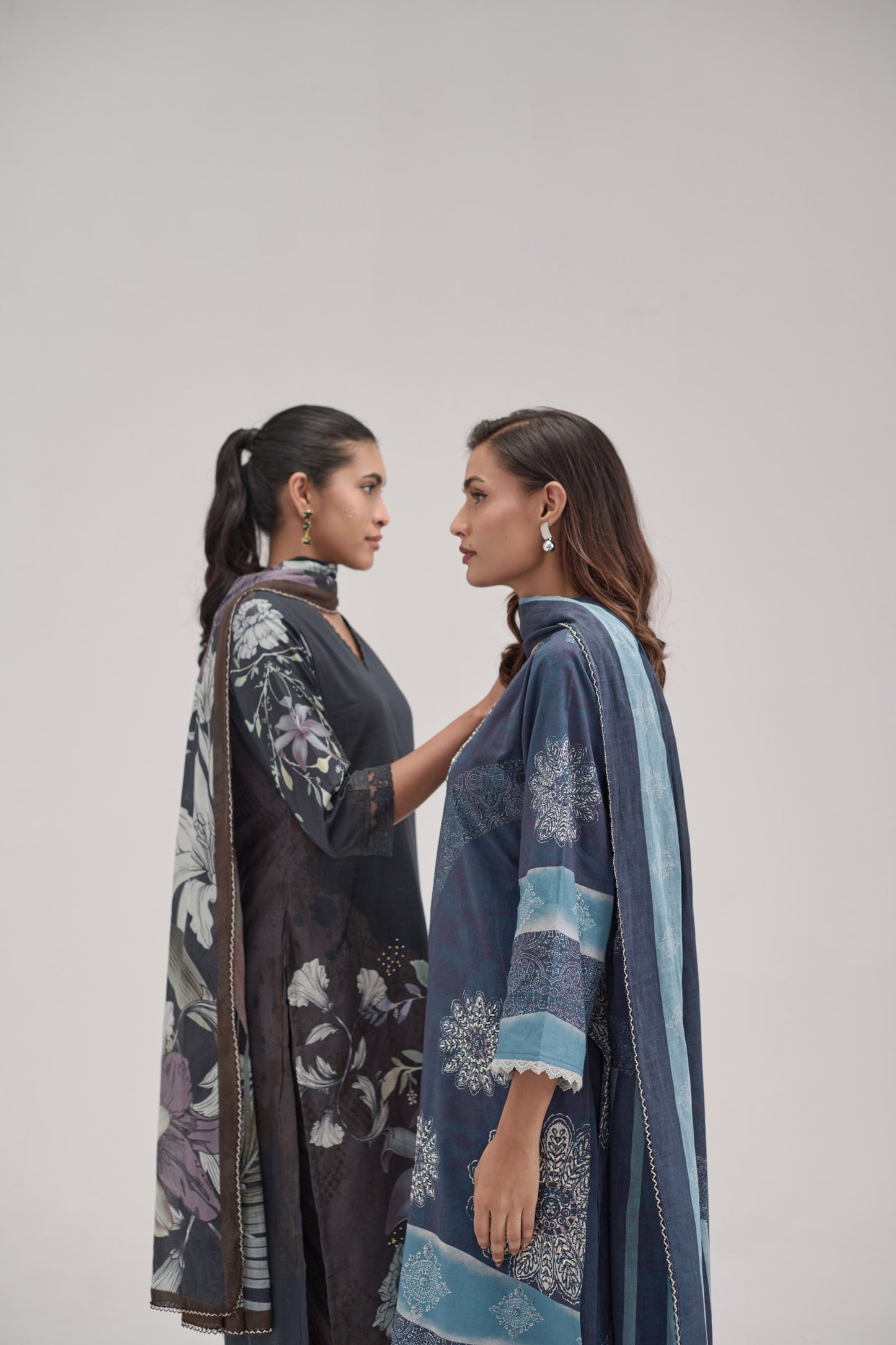 Gitanjali - Navy Blue Cotton Cambric Coord Suit