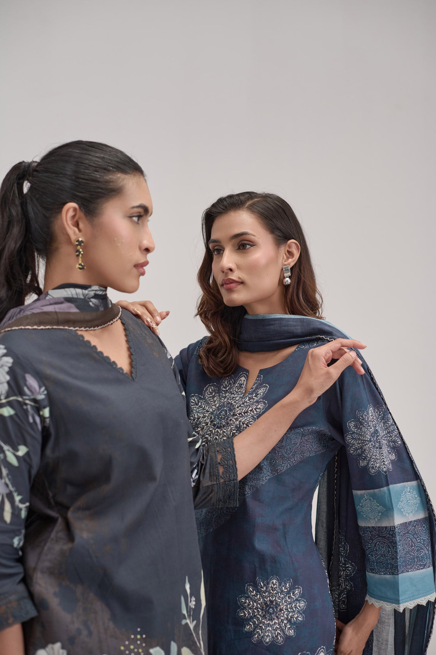 Gitanjali - Navy Blue Cotton Cambric Coord Suit