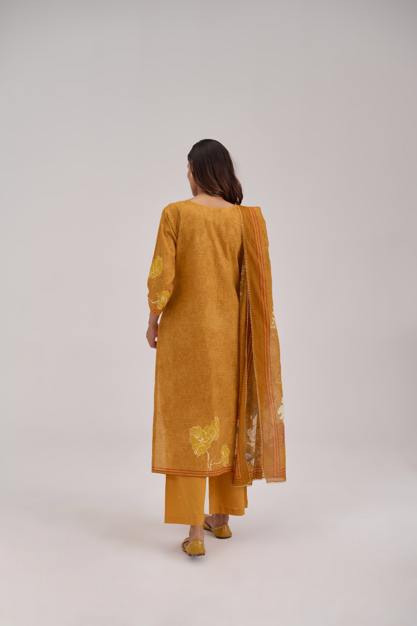 Gitanjali - Mustard Cotton Cambric Kurta Set