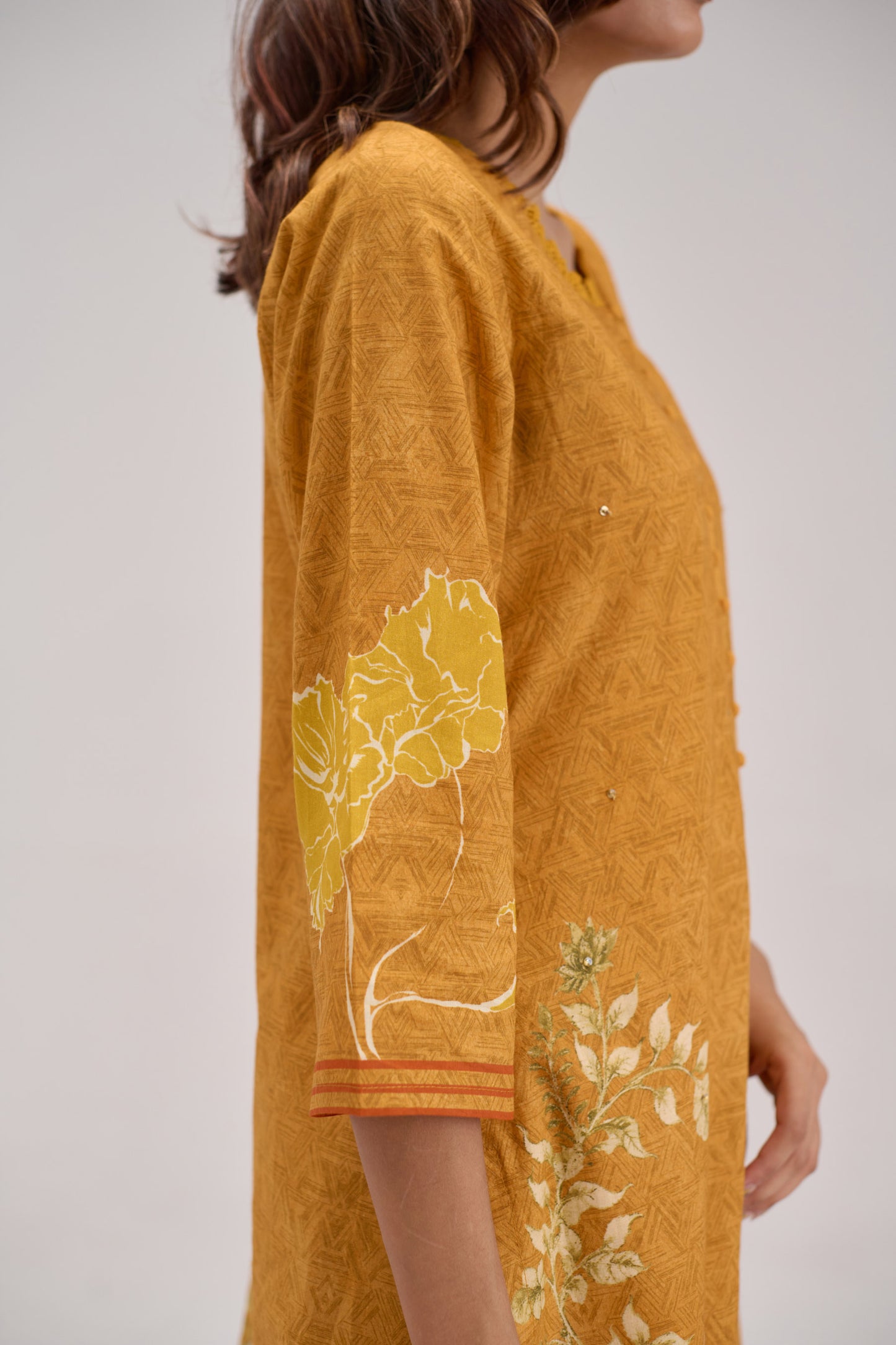 Gitanjali - Mustard Cotton Cambric Kurta Set