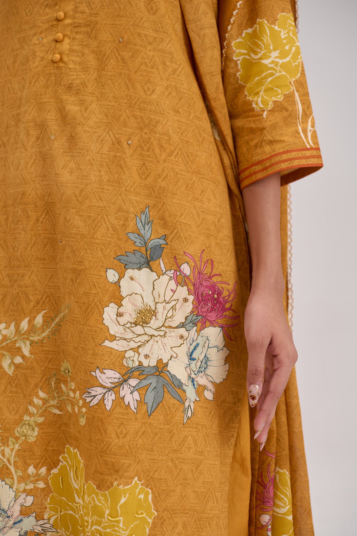 Gitanjali - Mustard Cotton Cambric Kurta Set