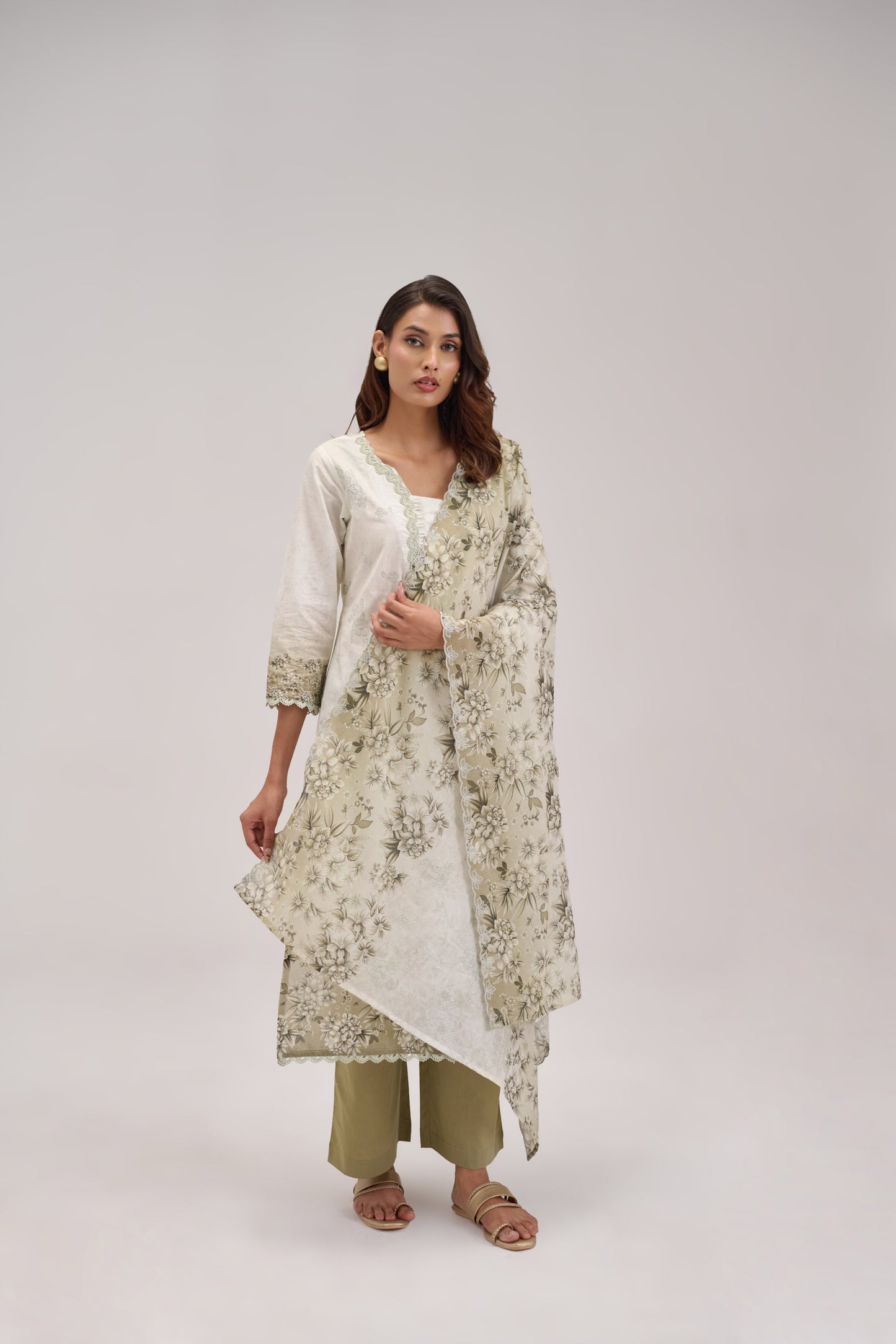 Gitanjali - Light Mint Cotton Cambric Suit Set