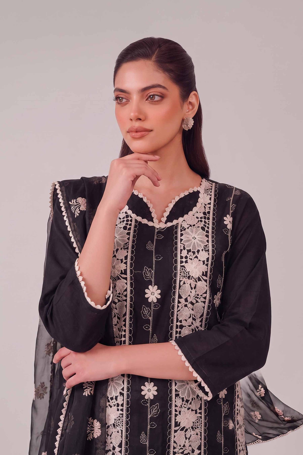 Mehr - Black Cotton Fabric Coord Set