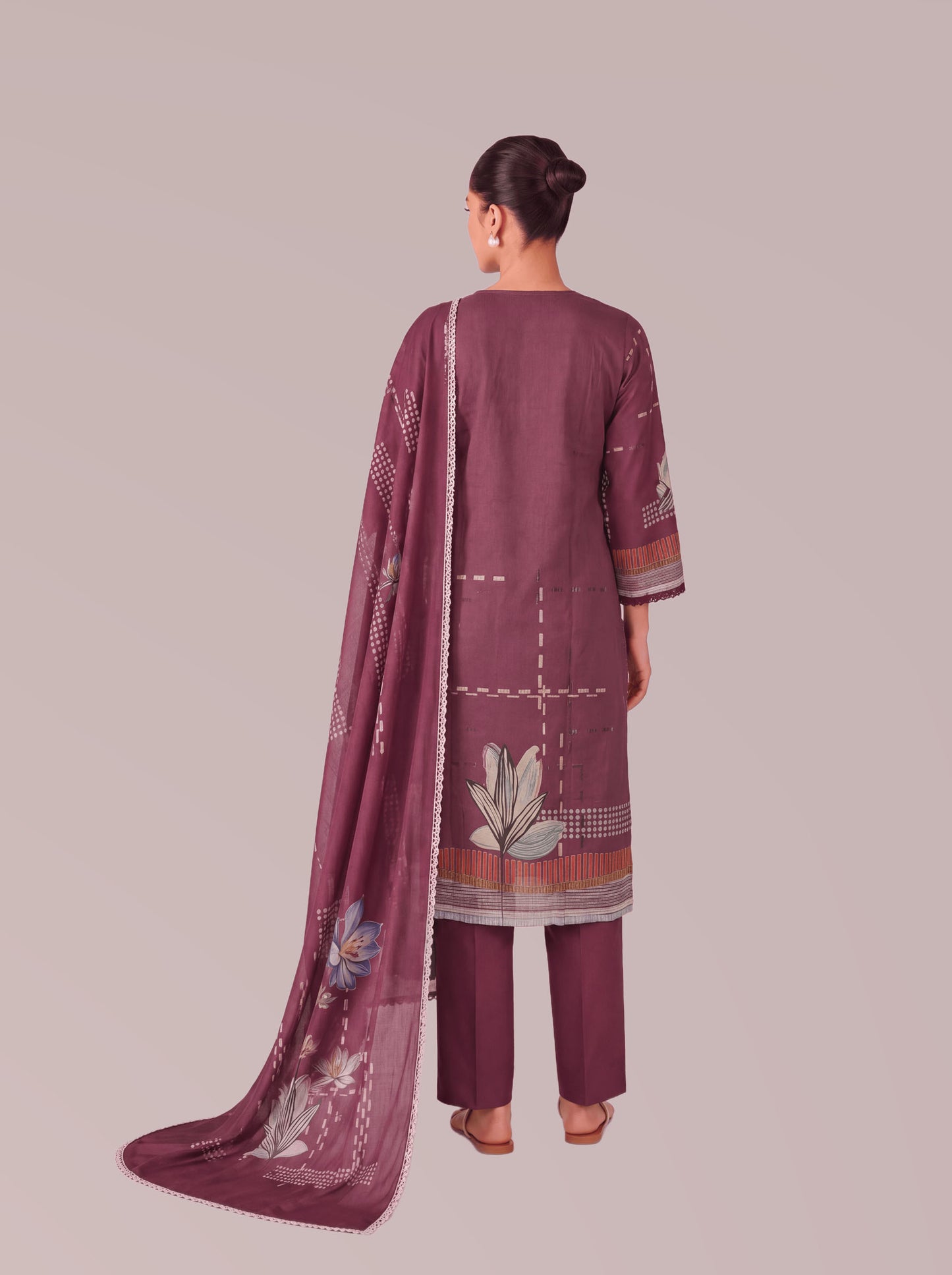 Madhuban - Maroon Cottom Cambric Kurta Set