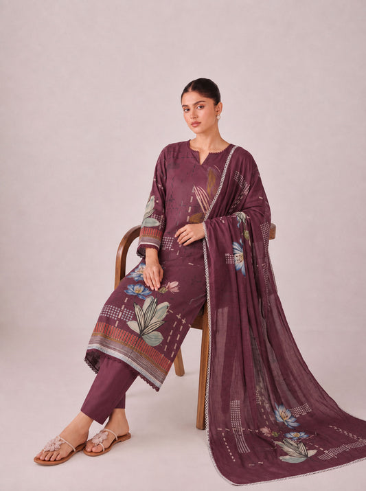 Madhuban - Maroon Cottom Cambric Kurta Set