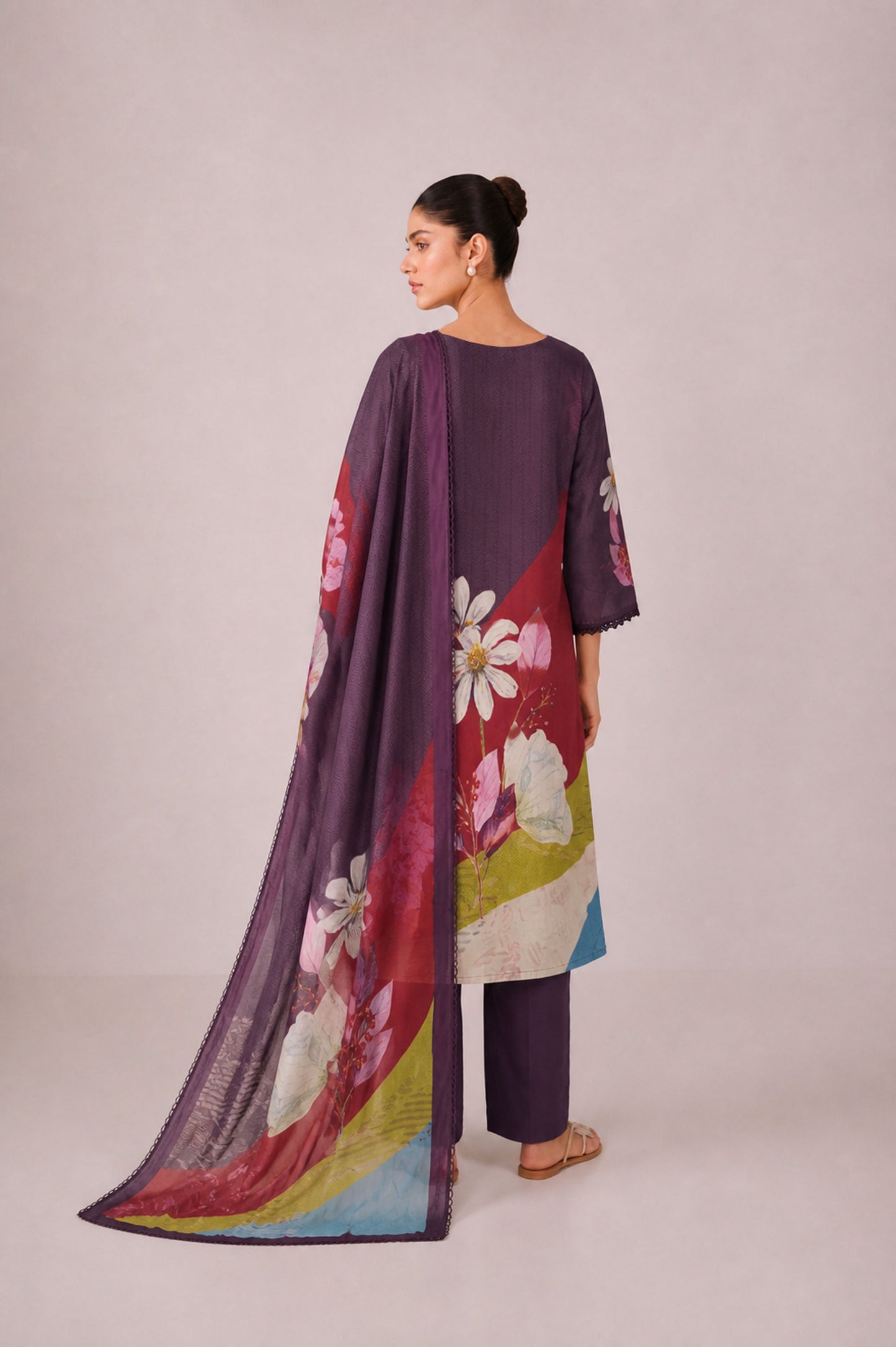 Kaya - Plum Purple Cottom Cambric Kurta Set