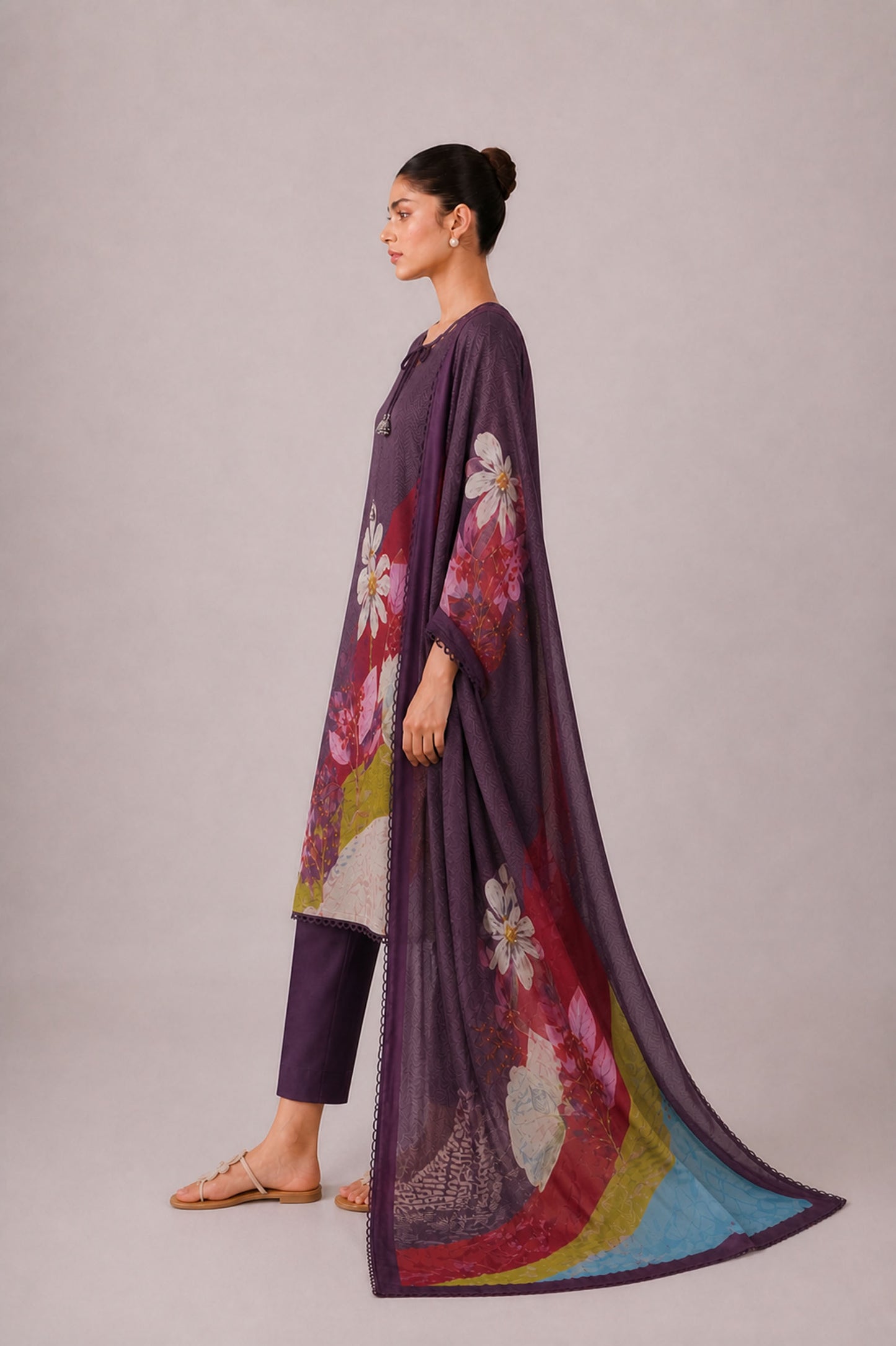 Kaya - Plum Purple Cottom Cambric Kurta Set