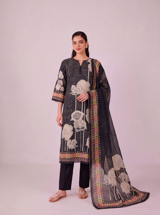 Kaya - Iron Black Cotton Cambric Kurta Set