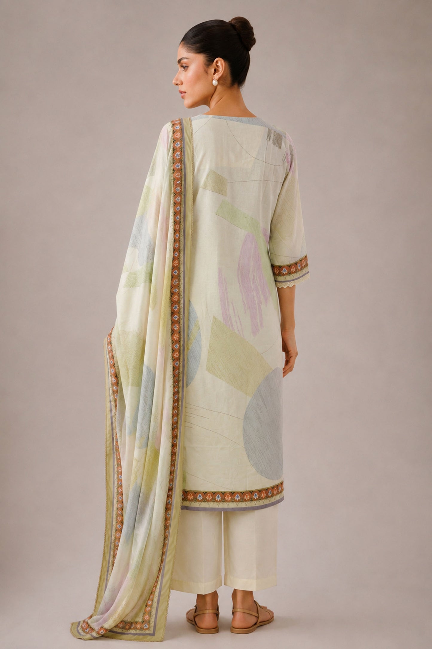 Pankhuri - Pastel Yellow Cotton Cambric Kurta Set