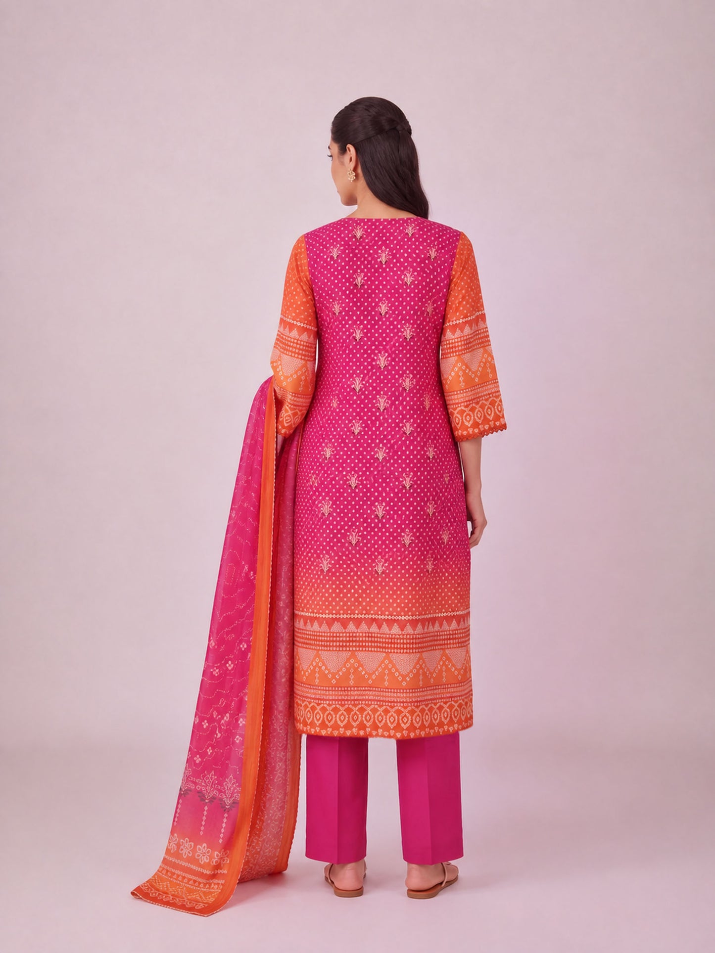 Mehr - Hot Pink Cotton Cambric Kurta Set