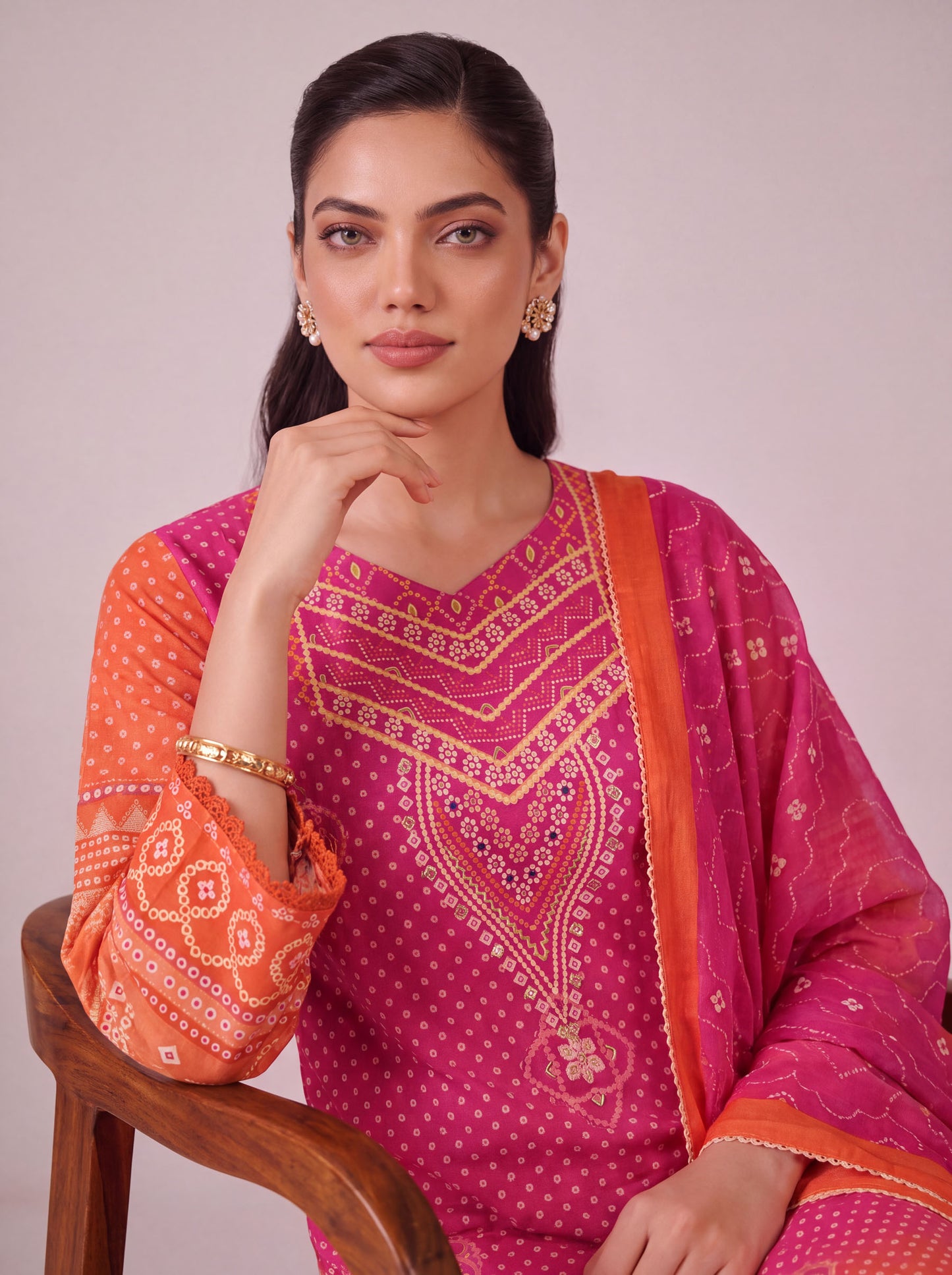 Mehr - Hot Pink Cotton Cambric Kurta Set